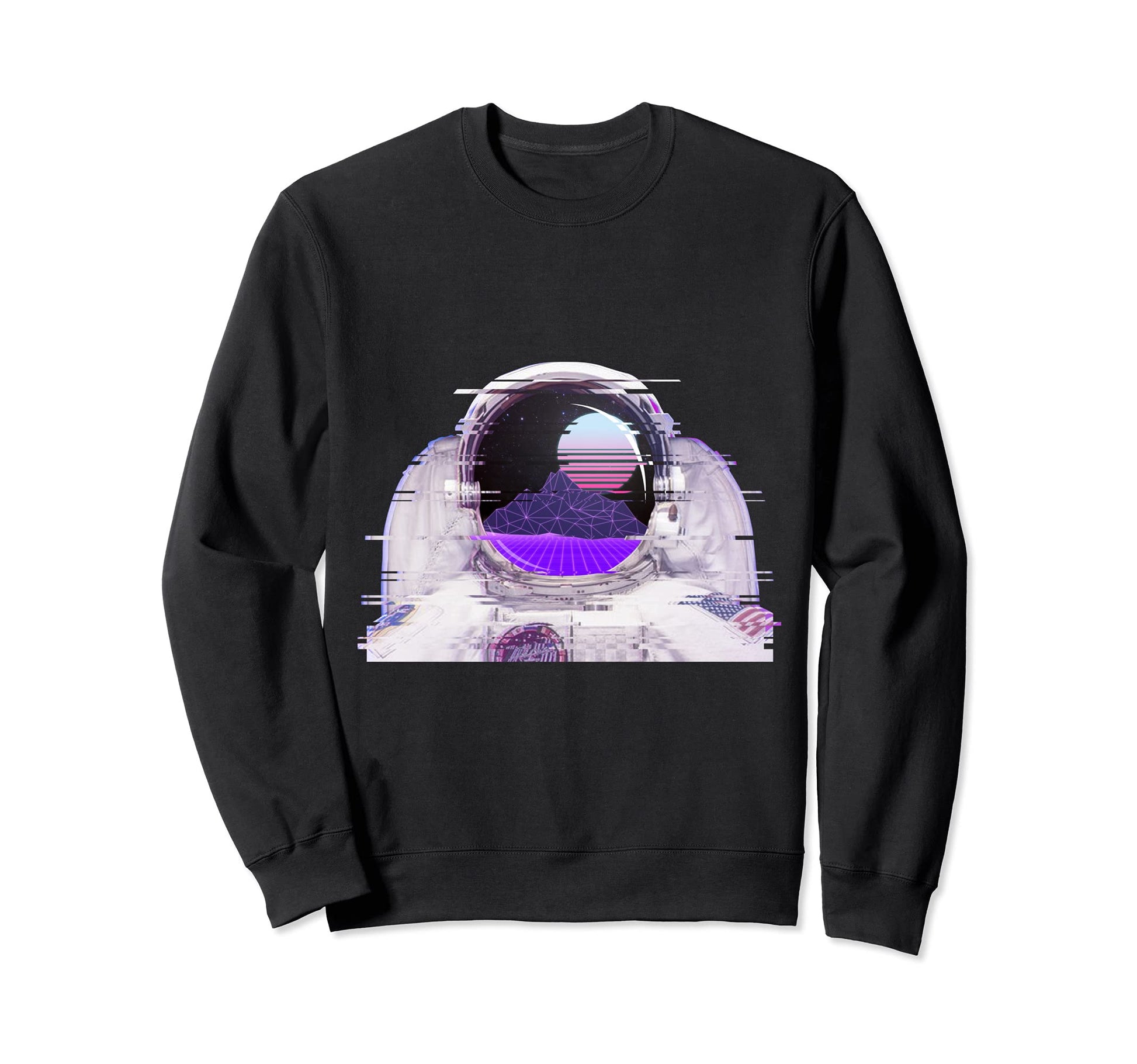 Astronaut Suit Helmet Glitch Art Sweatshirt - Custom Art Print for Adults - T-Shirt, Sweatshirt, Hoodie