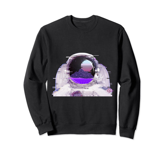 Astronaut Suit Helmet Glitch Art Sweatshirt - Custom Art Print for Adults - T-Shirt, Sweatshirt, Hoodie