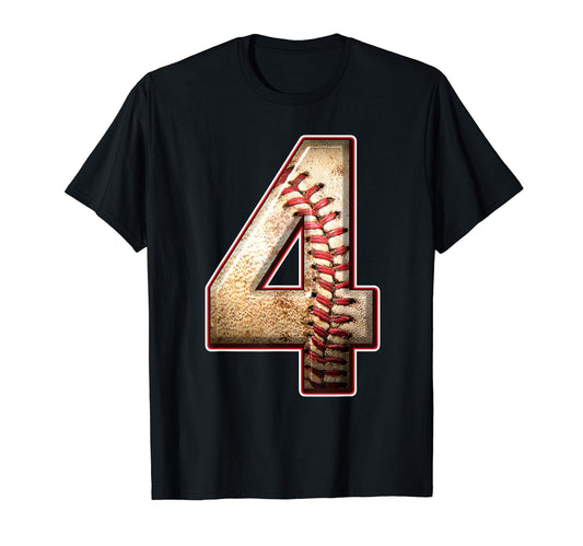 4 Years Old Baseball Player 4Th Birthday T-Shirt - Streetwear Style Unisex - T-Shirt, Sweatshirt, Hoodie