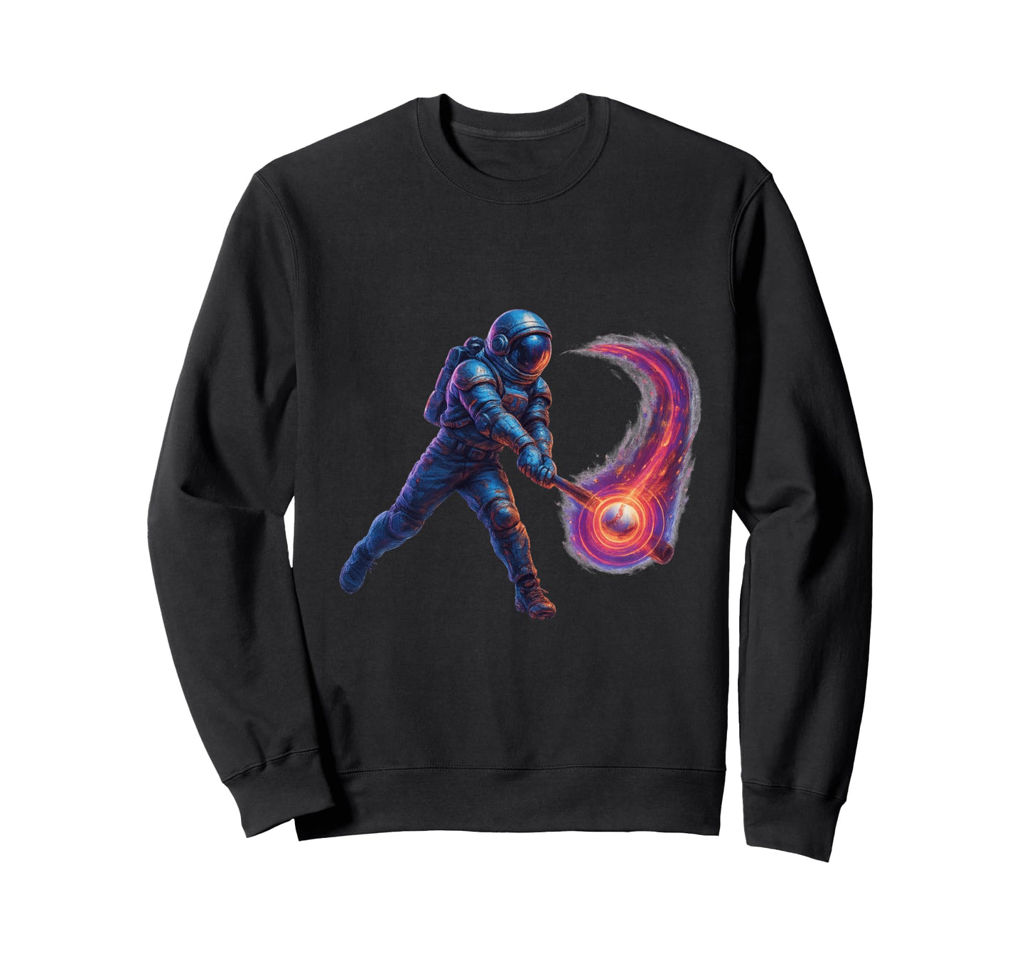 Cosmic Astronaut Baseball Power Sweatshirt - Casual Everyday Wear Unisex - T-Shirt, Sweatshirt, Hoodie