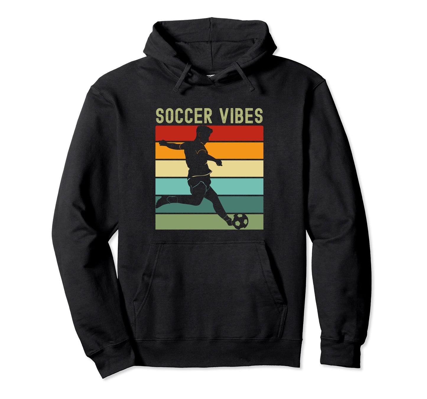 Soccer Vibes Soccer Player Stripes Hoodie - Aesthetic Graphic for Adults - T-Shirt, Sweatshirt, Hoodie