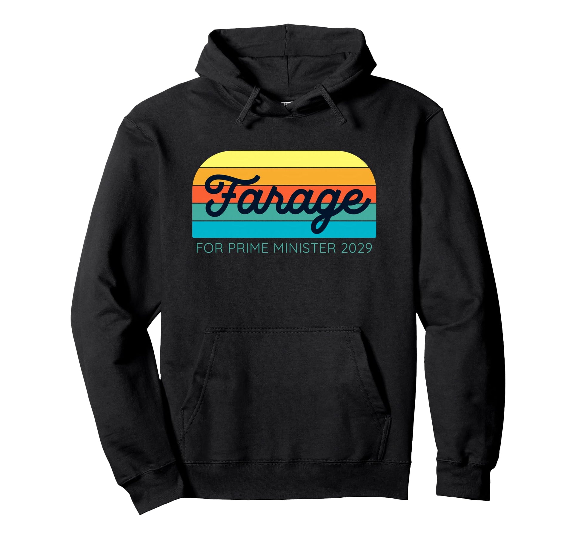 Nigel Farage Prime Minister 2029 Striped Hoodie - Minimalist Print Unisex - T-Shirt, Sweatshirt, Hoodie
