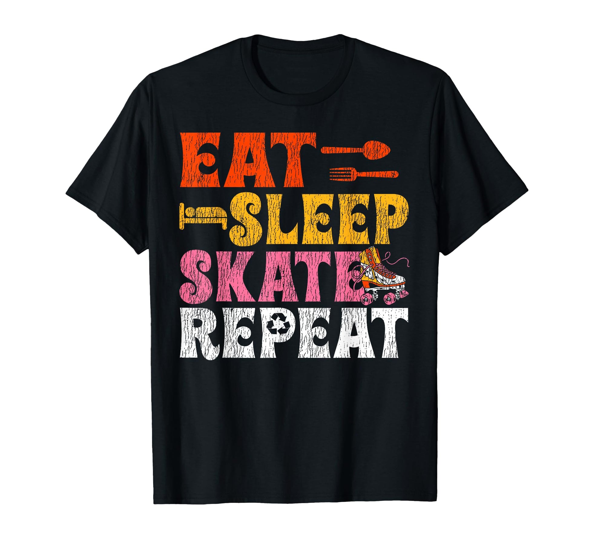Roller Skating Skate 1970S Eat T-Shirt - Casual Everyday Wear for Adults - T-Shirt, Sweatshirt, Hoodie