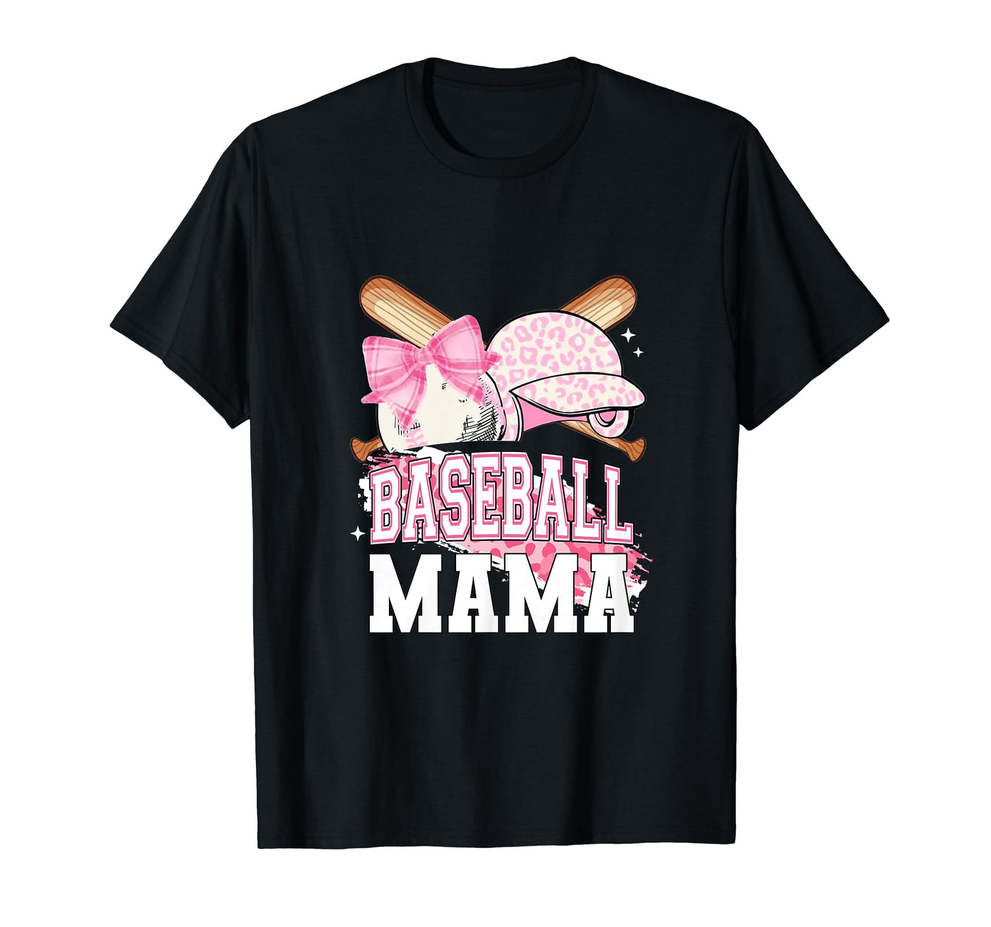 Softball Baseball Mama Mom Leopard Oufit T-Shirt - Graphic Print Unisex - T-Shirt, Sweatshirt, Hoodie