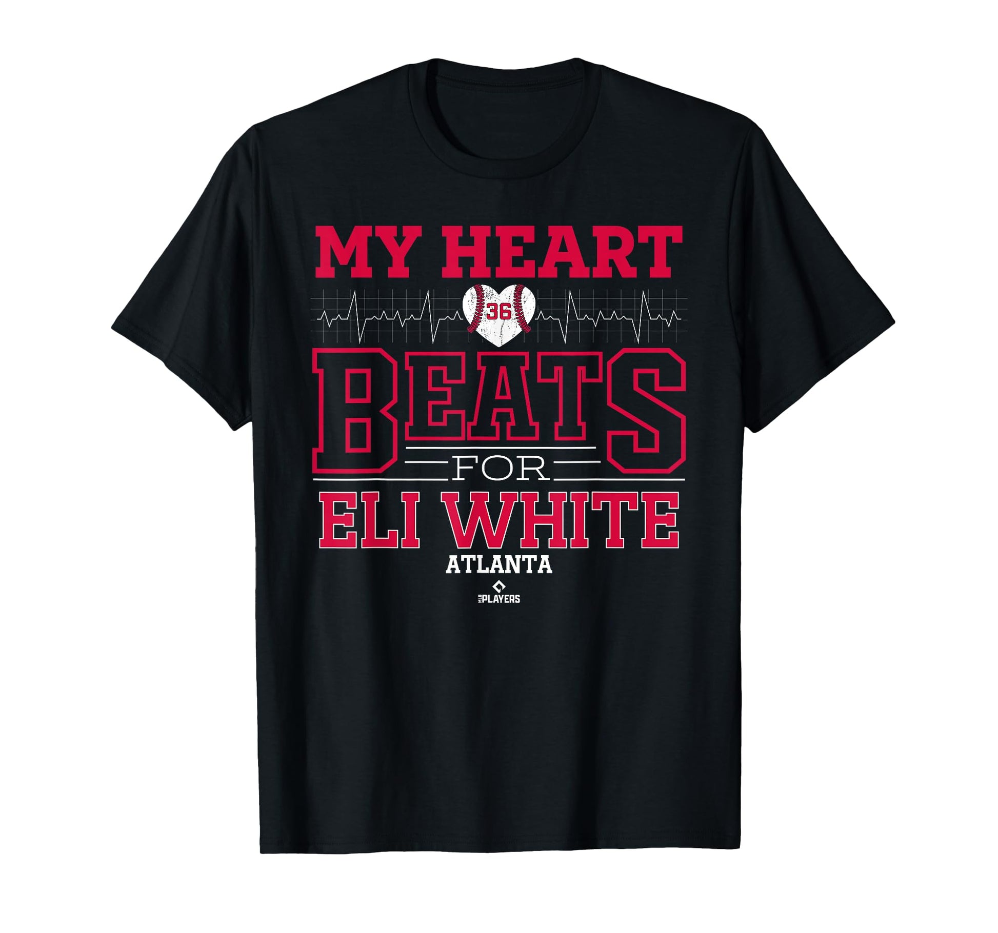 My Heart Beats Eli White Atlanta Baseball T-Shirt - Trendy Graphic Unisex - T-Shirt, Sweatshirt, Hoodie