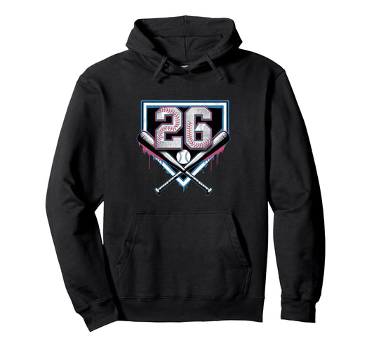 26Th Birthday Baseball Home Ice Cream Hoodie - Novelty Apparel Unisex - T-Shirt, Sweatshirt, Hoodie