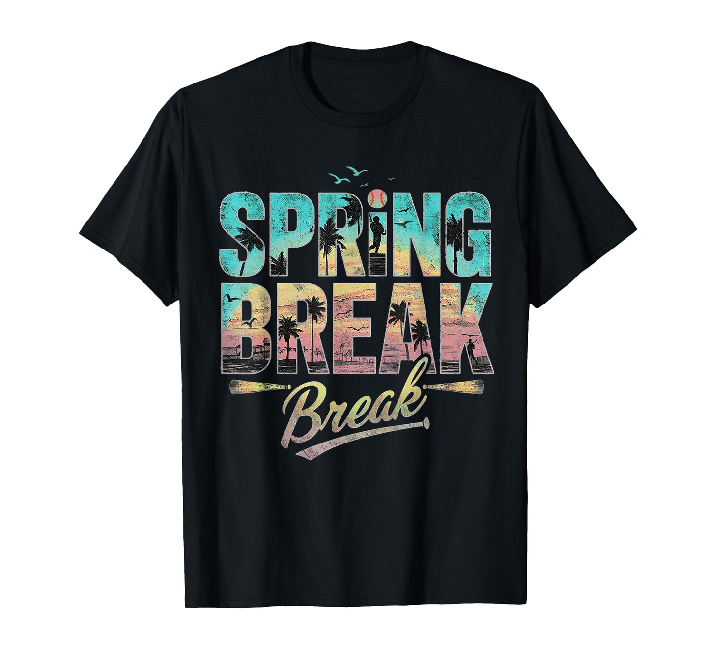 Spring Break 2026 Baseball Beach T-Shirt - Novelty Apparel Men Women - T-Shirt, Sweatshirt, Hoodie