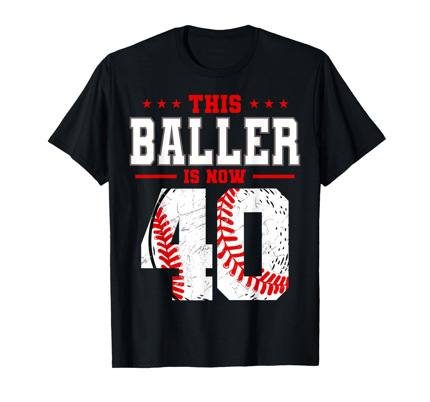 This Baller Is Now 40 Birthday T-Shirt - Minimalist Print for Adults - T-Shirt, Sweatshirt, Hoodie