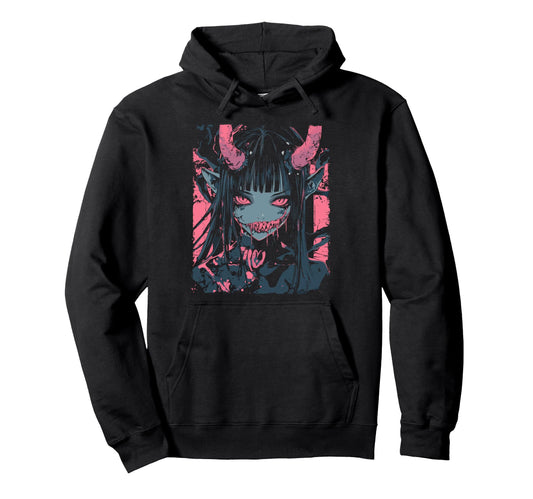 Anime Horror Aesthetic Vaporwave Waifu Hoodie - Graphic Print Men Women - T-Shirt, Sweatshirt, Hoodie