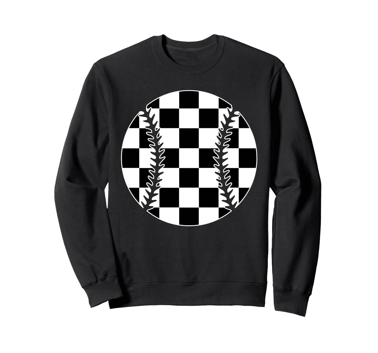 Checkered Baseball Player Lover Fan Sweatshirt - Novelty Apparel Men Women - T-Shirt, Sweatshirt, Hoodie