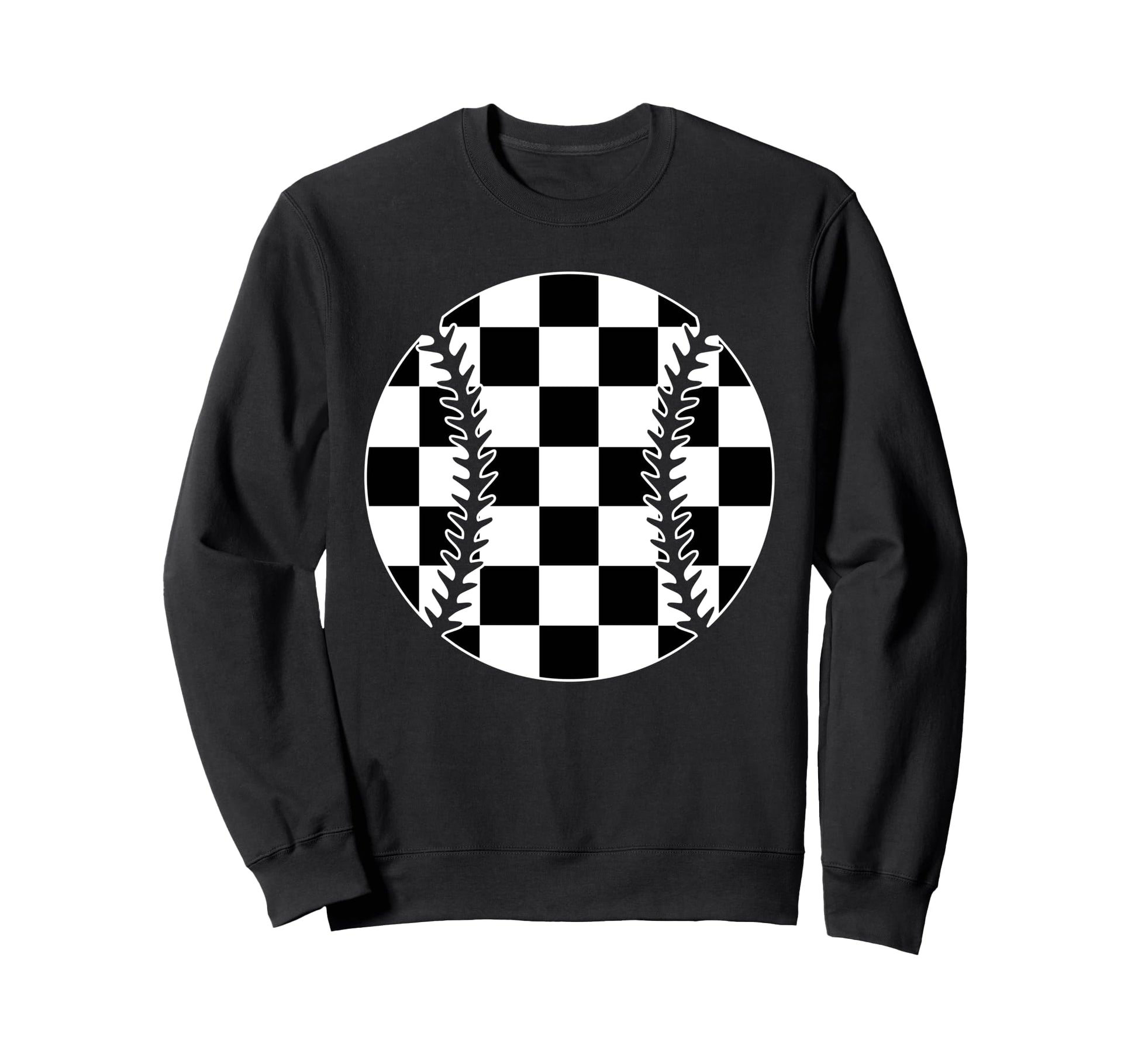 Checkered Baseball Player Lover Fan Sweatshirt - Novelty Apparel Men Women - T-Shirt, Sweatshirt, Hoodie