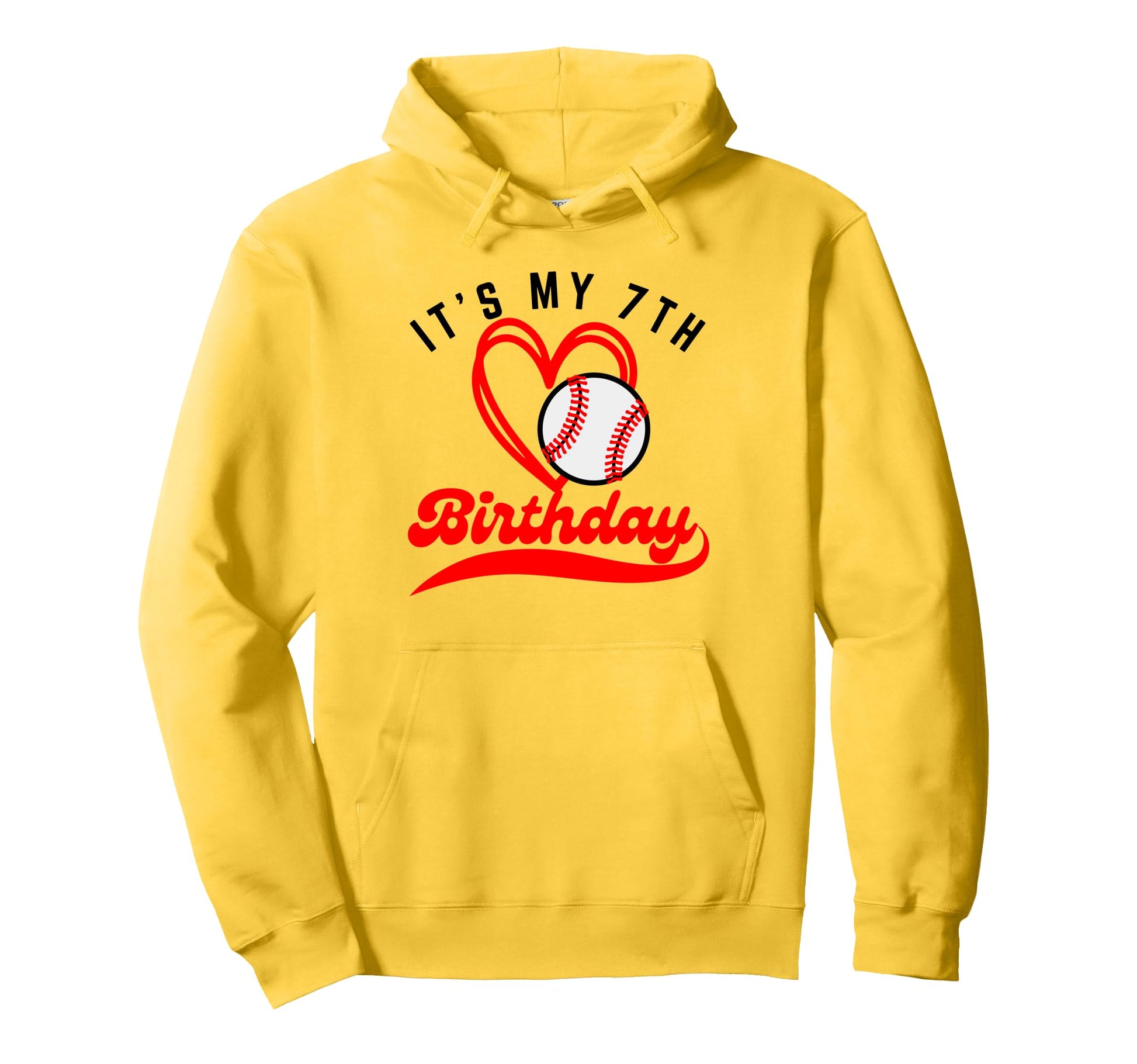 Its My 7Th Birthday Baseball Player Hoodie - Minimalist Print for Adults - T-Shirt, Sweatshirt, Hoodie