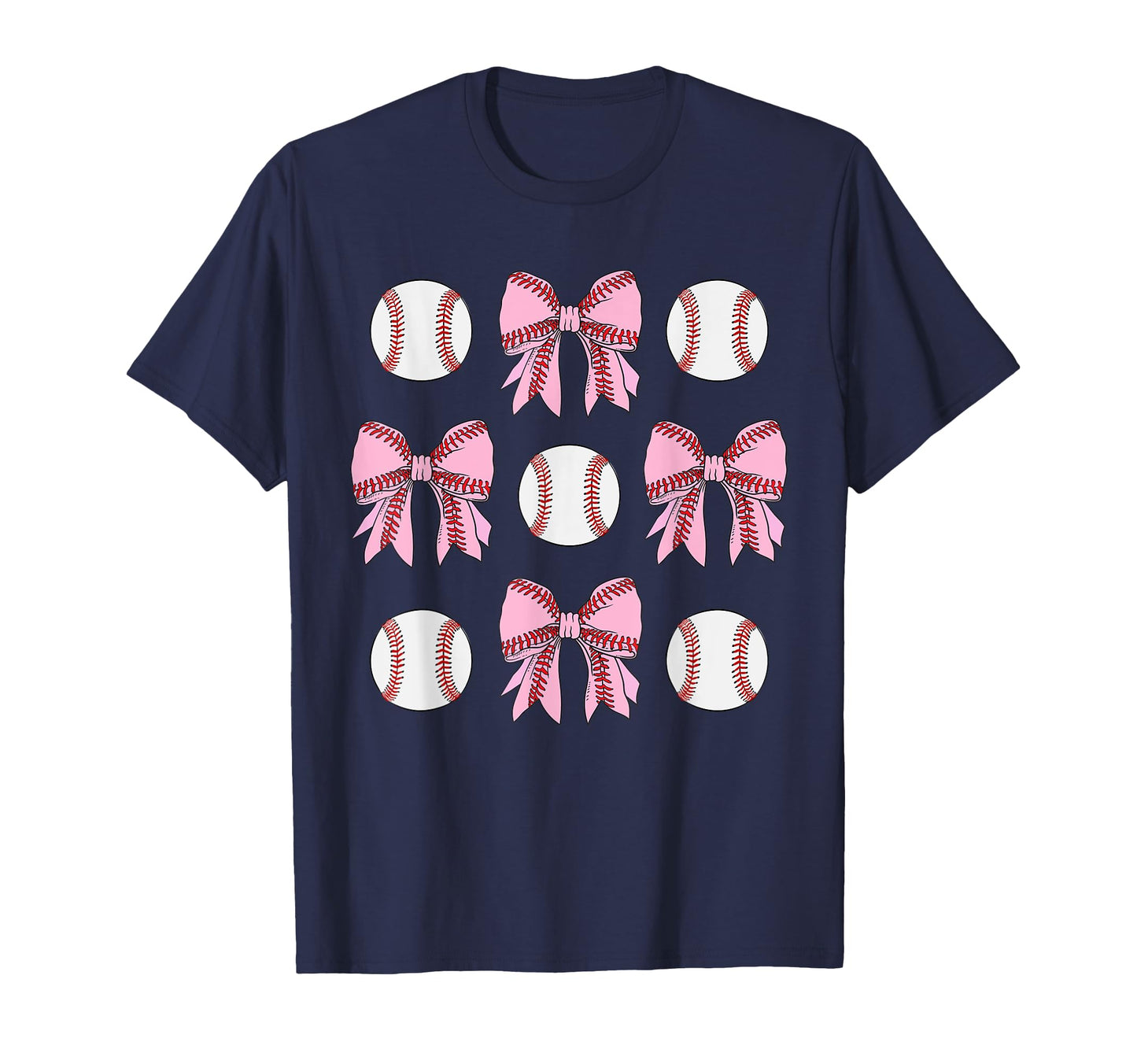 Softball Baseball Bow Womens Baseball T-Shirt - Custom Art Print Unisex - T-Shirt, Sweatshirt, Hoodie