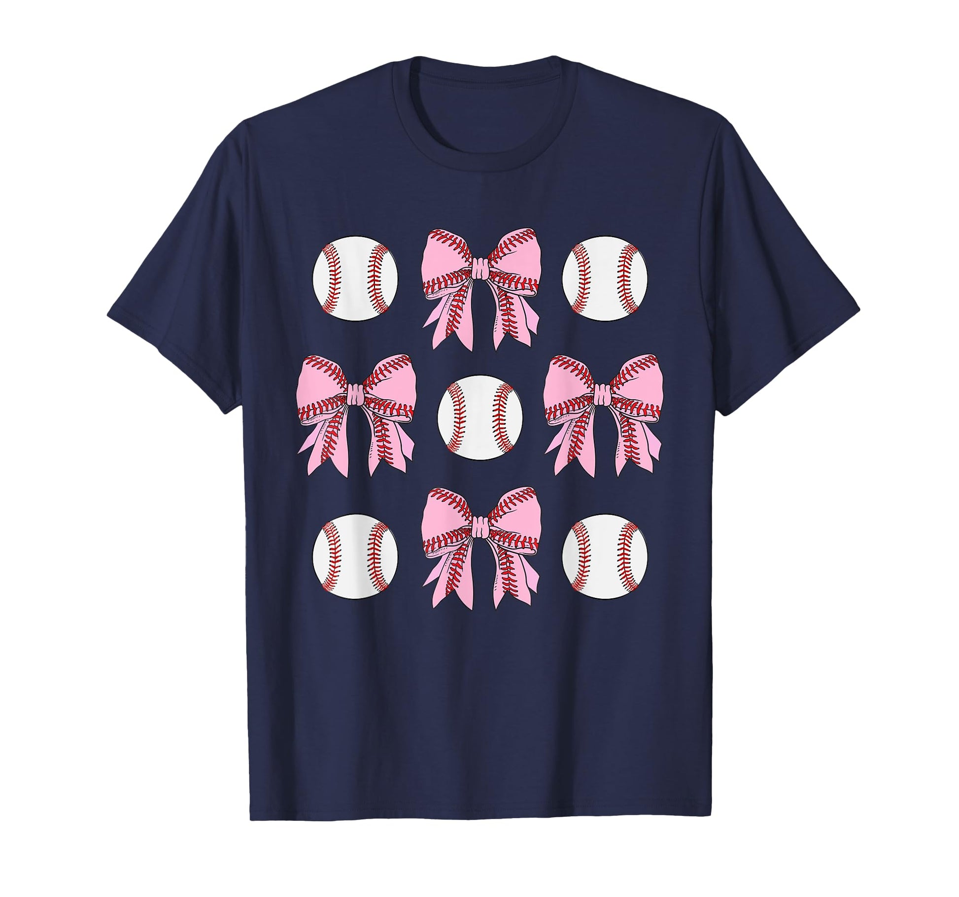 Softball Baseball Bow Womens Baseball T-Shirt - Custom Art Print Unisex - T-Shirt, Sweatshirt, Hoodie