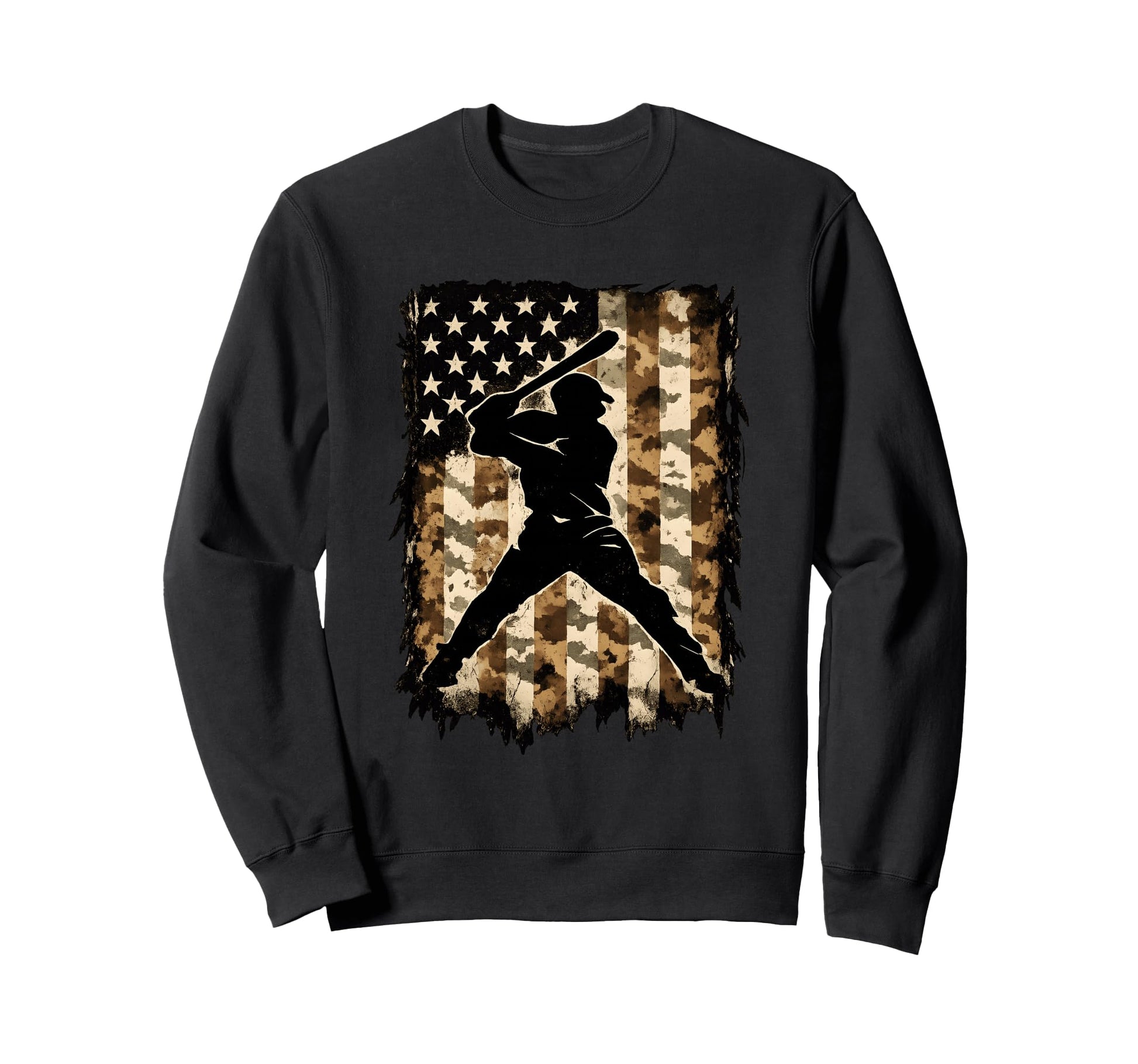 Baseball Drip Ice Cream Patriotic Camo Sweatshirt - Unique Graphic Unisex - T-Shirt, Sweatshirt, Hoodie