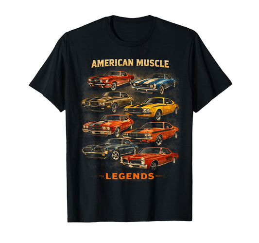 American Muscle Legends Car Lover T-Shirt - Streetwear Style Unisex - T-Shirt, Sweatshirt, Hoodie