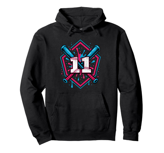Baseball 11 Year Old Ice Cream Drip 11Th Hoodie - Custom Art Print Unisex - T-Shirt, Sweatshirt, Hoodie