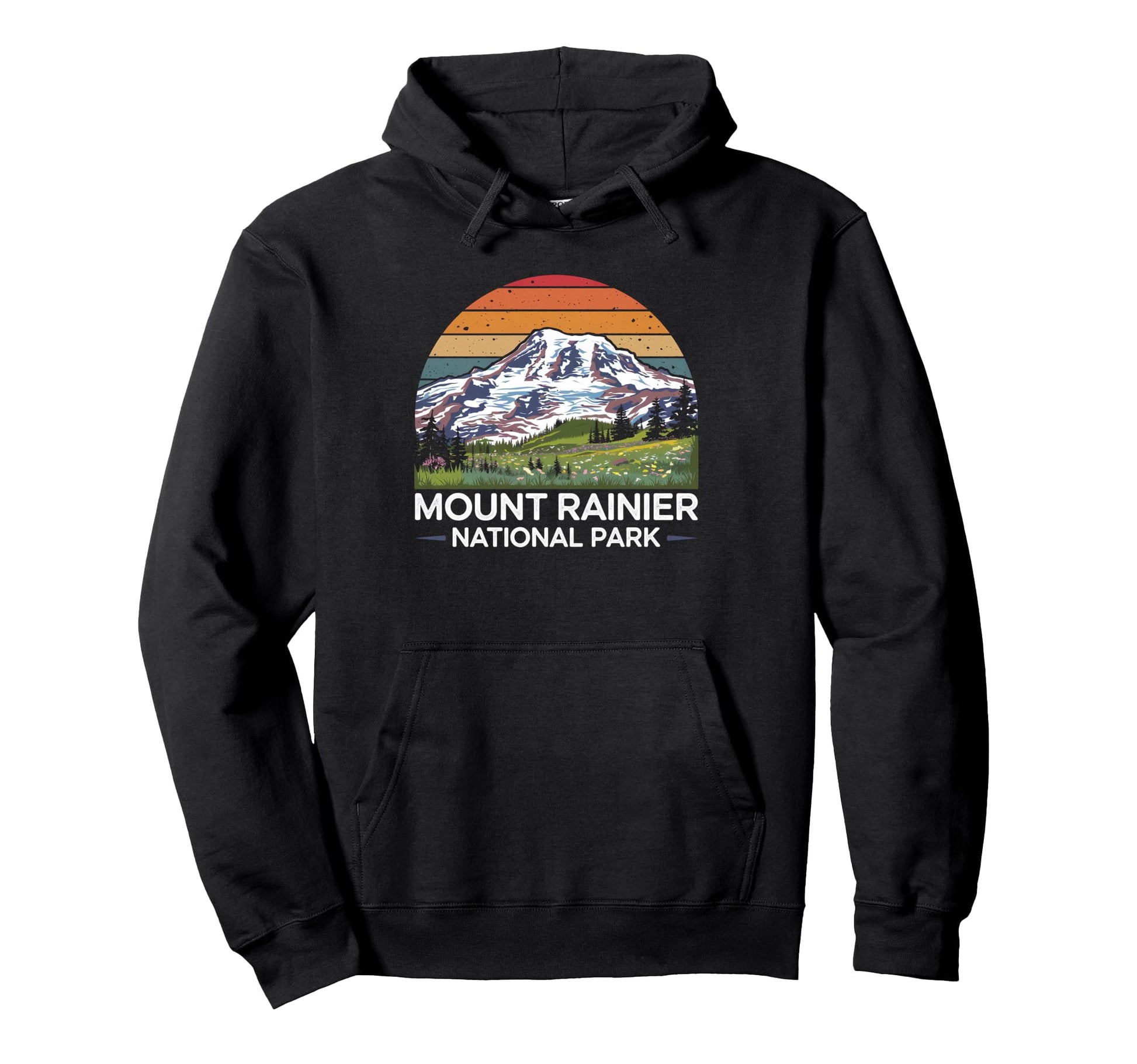 Mount Rainier National Park Hiking Hoodie - Trendy Graphic Men Women - T-Shirt, Sweatshirt, Hoodie