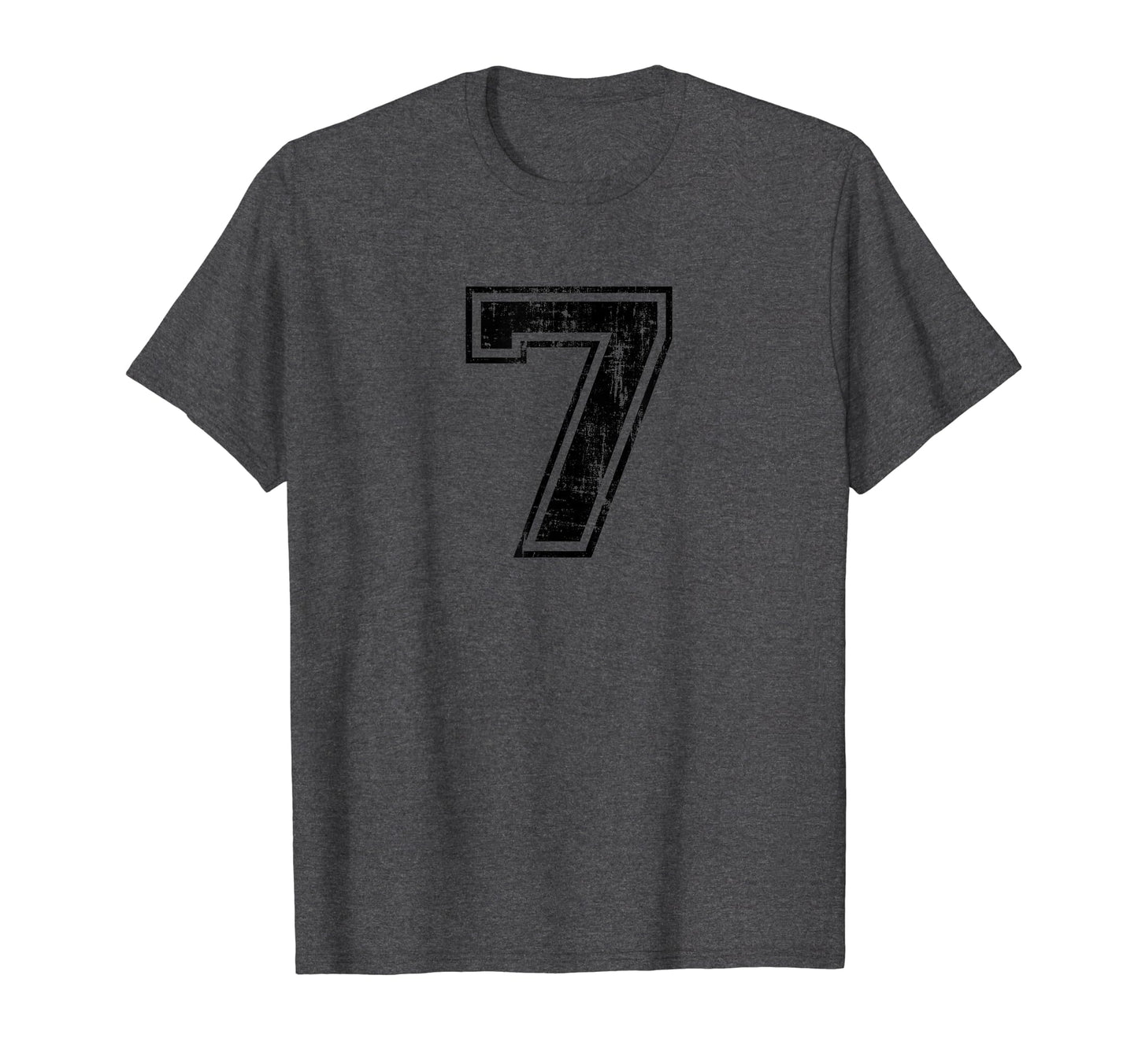 Number 7 Seven Varsity Distressed Sport T-Shirt - Trendy Graphic Unisex - T-Shirt, Sweatshirt, Hoodie