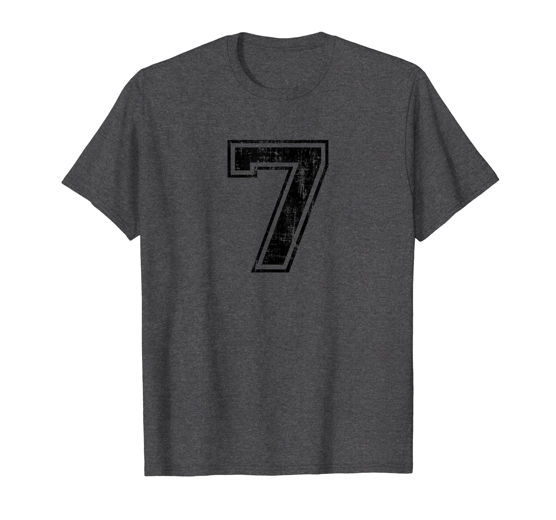 Number 7 Seven Varsity Distressed Sport T-Shirt - Trendy Graphic Unisex - T-Shirt, Sweatshirt, Hoodie