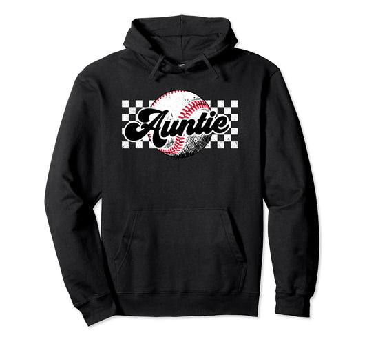 Baseball Auntie T Ball Auntie Hoodie - Custom Art Print for Adults - T-Shirt, Sweatshirt, Hoodie