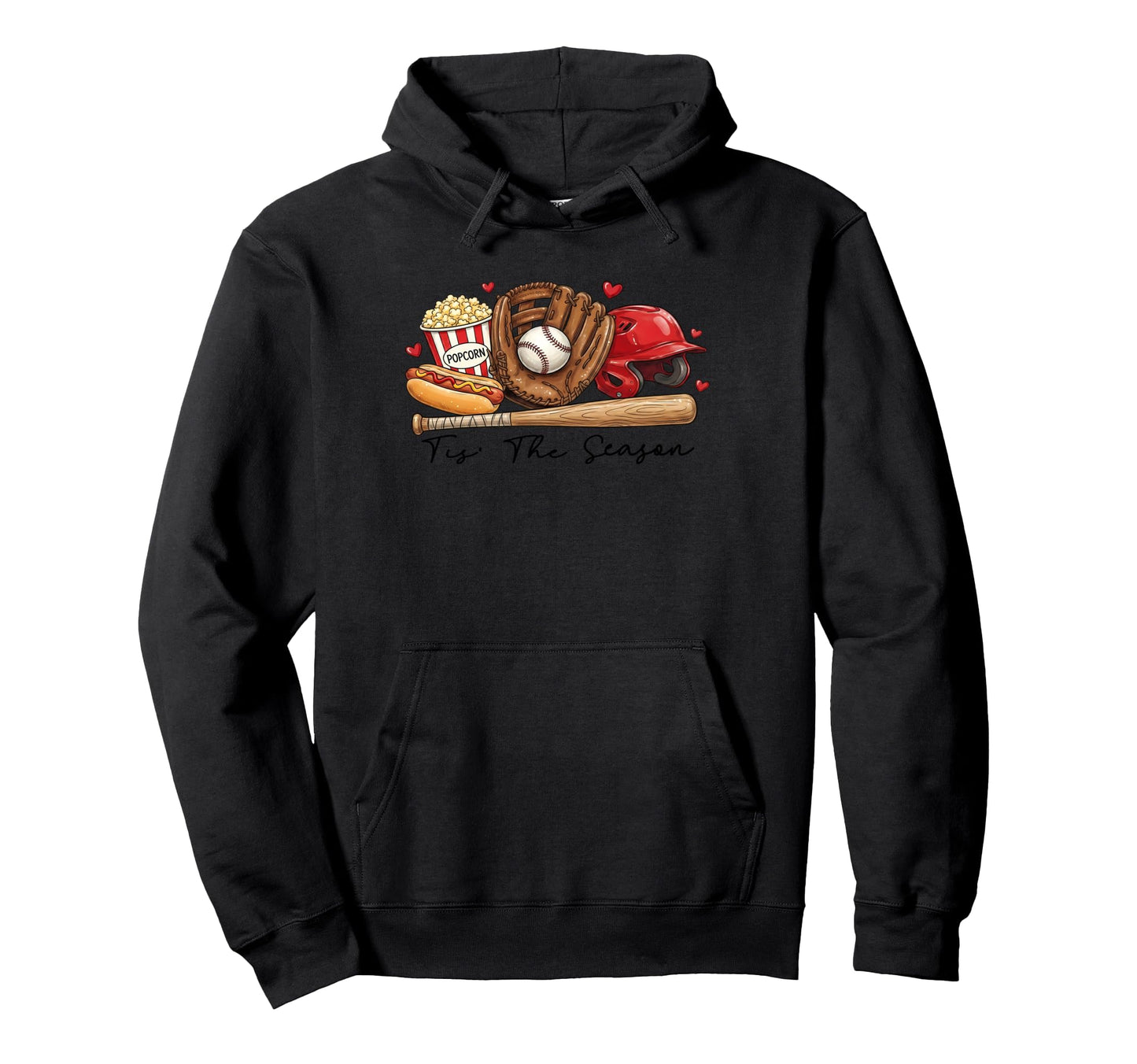 Tis Season Baseball Game Eat Hoodie - Casual Everyday Wear for Adults - T-Shirt, Sweatshirt, Hoodie