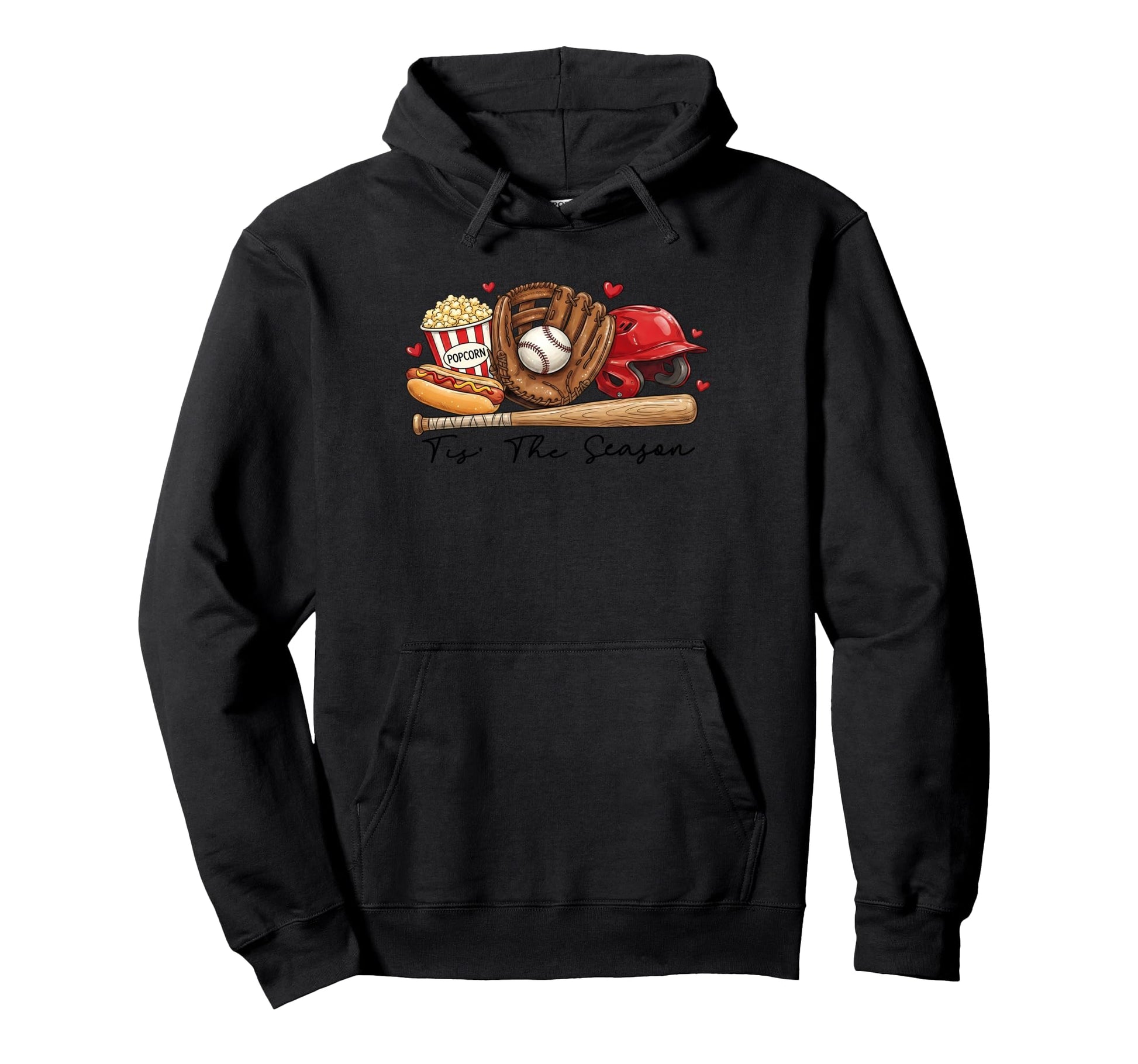Tis Season Baseball Game Eat Hoodie - Casual Everyday Wear for Adults - T-Shirt, Sweatshirt, Hoodie