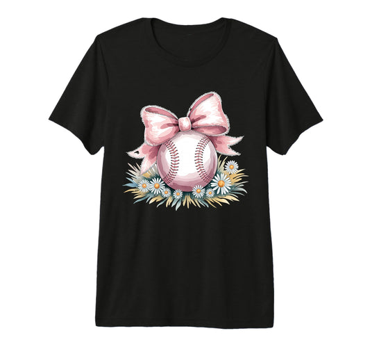 Baseball Coquette Bow Baseball Player Tri T-Shirt - Novelty Apparel Unisex - T-Shirt, Sweatshirt, Hoodie