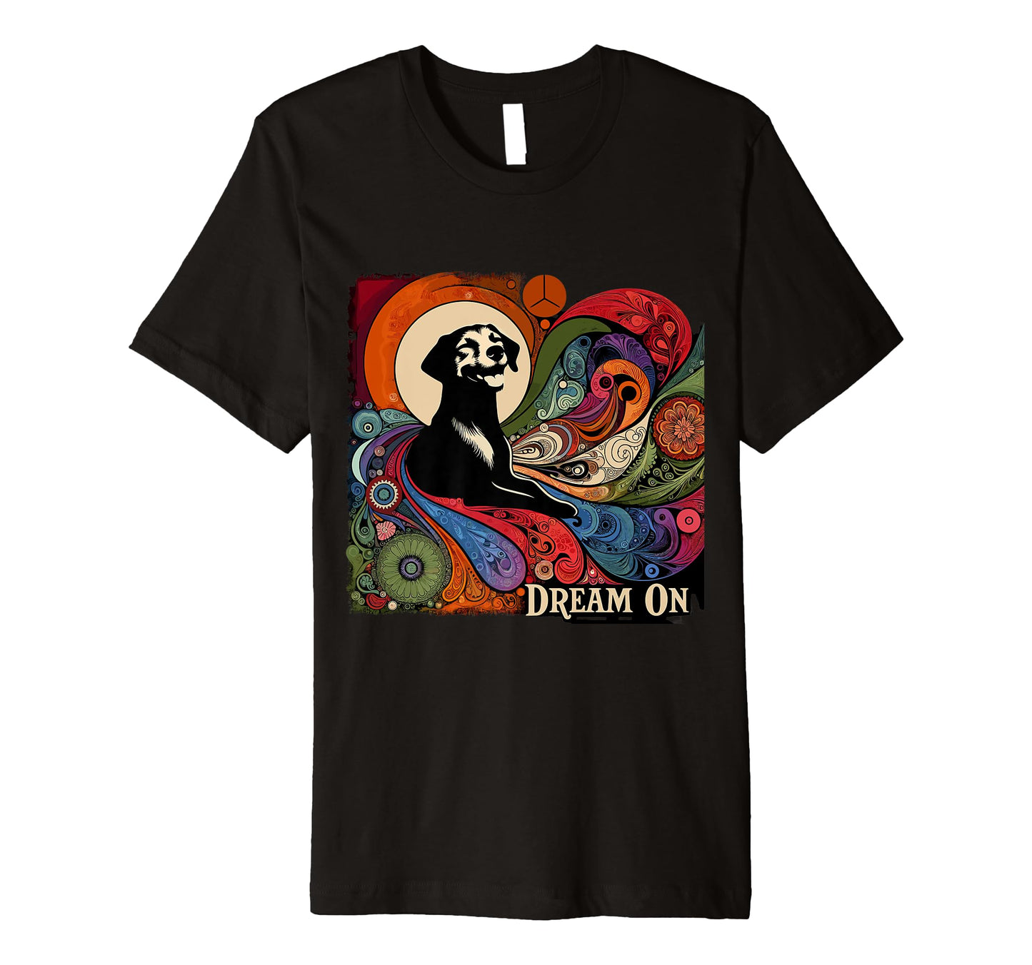 Groovy Dog Dreams Psychedelic 60S T-Shirt - Minimalist Print for Adults - T-Shirt, Sweatshirt, Hoodie