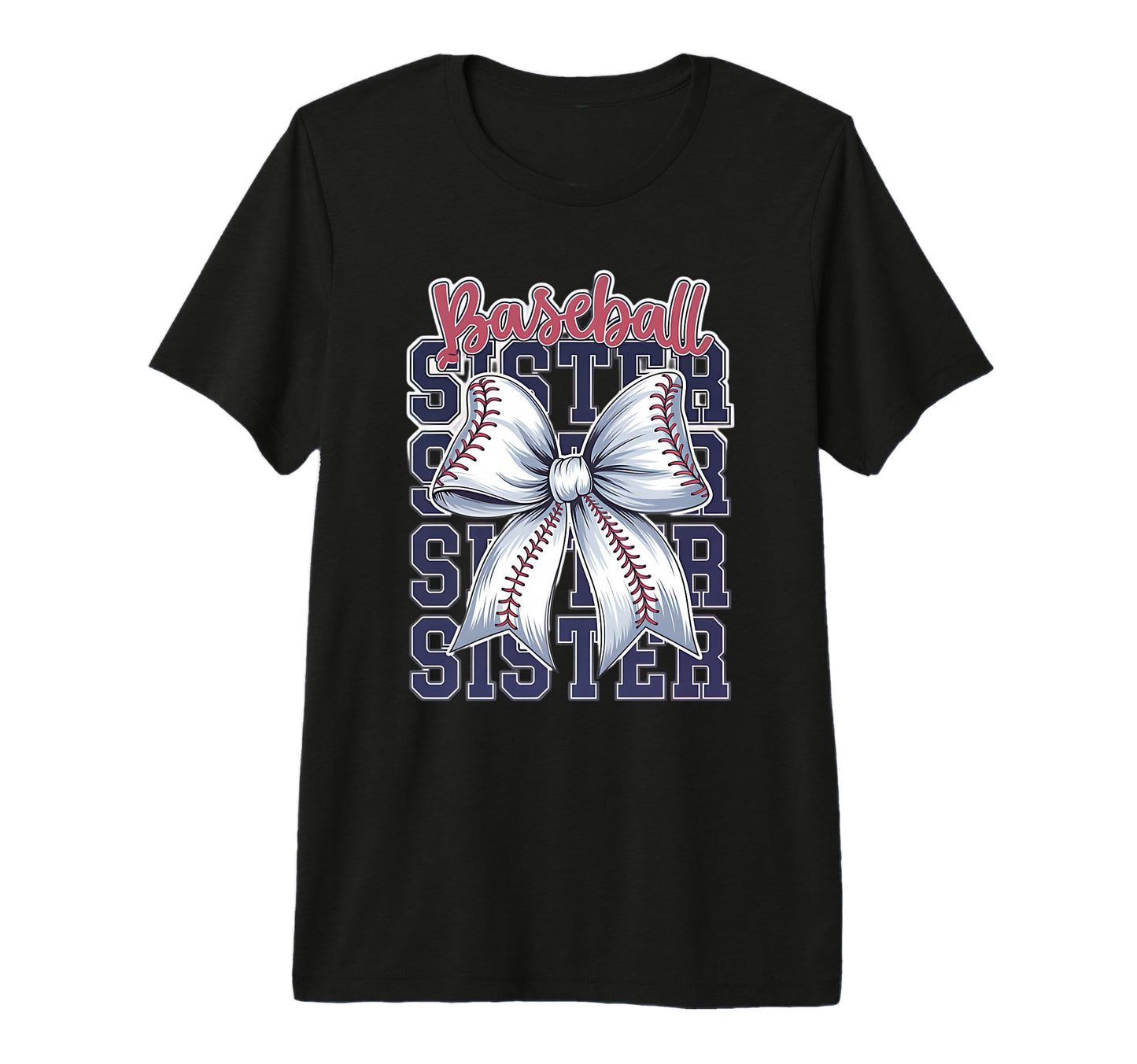 Baseball Sister Coquette Bow Tri Blend T-Shirt - Minimalist Print Unisex - T-Shirt, Sweatshirt, Hoodie