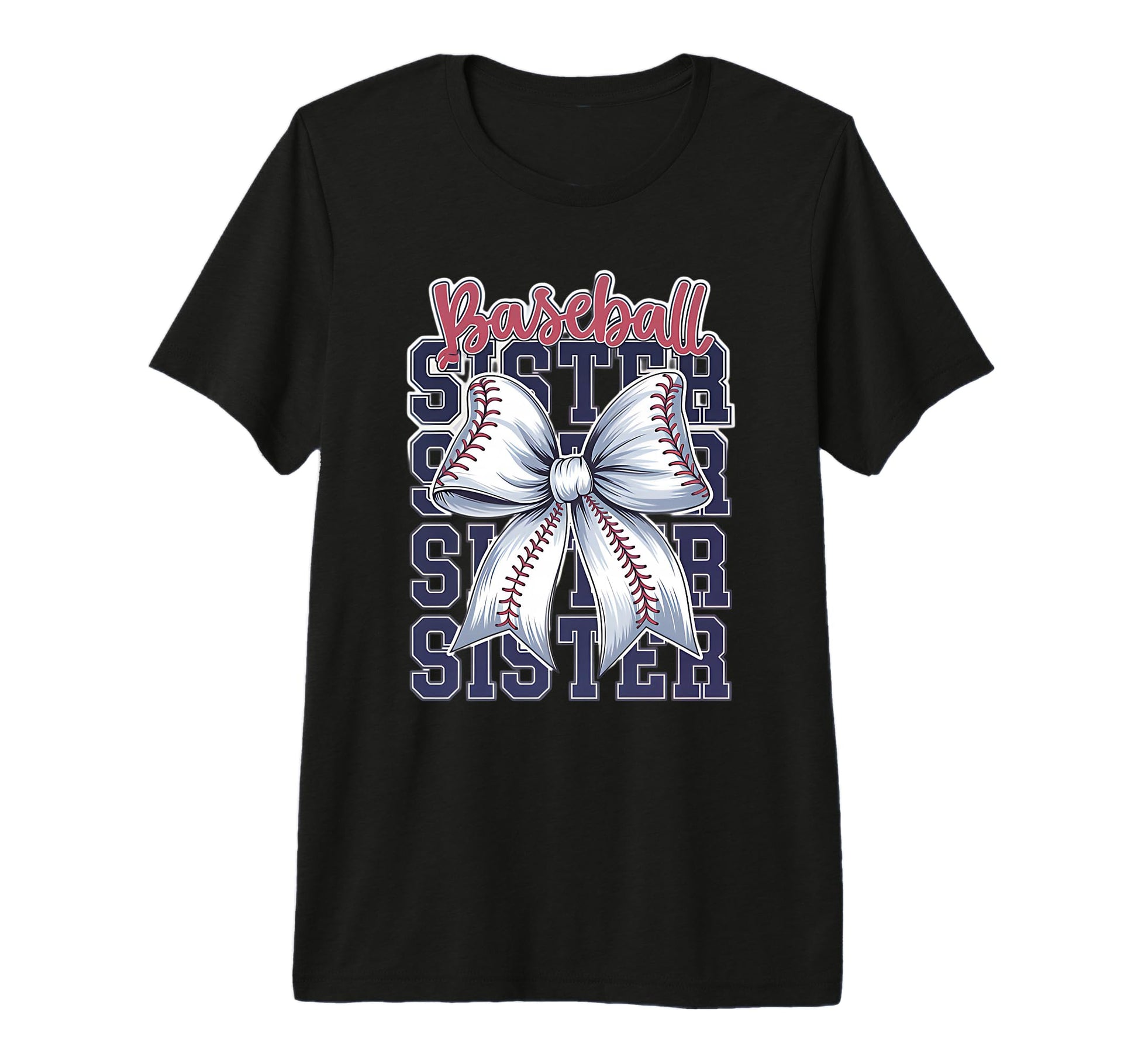 Baseball Sister Coquette Bow Tri Blend T-Shirt - Minimalist Print Unisex - T-Shirt, Sweatshirt, Hoodie