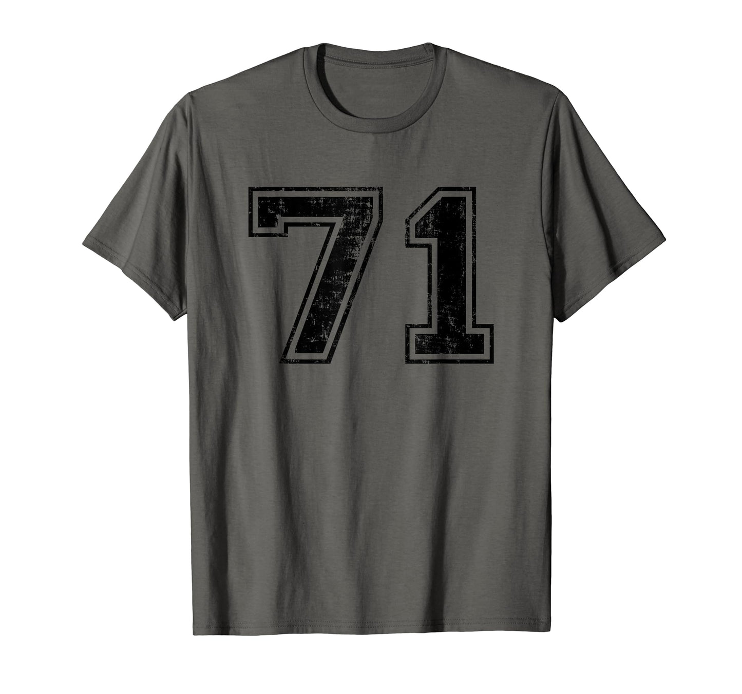 Number 71 Varsity Distressed Sport T-Shirt - Aesthetic Graphic Men Women - T-Shirt, Sweatshirt, Hoodie