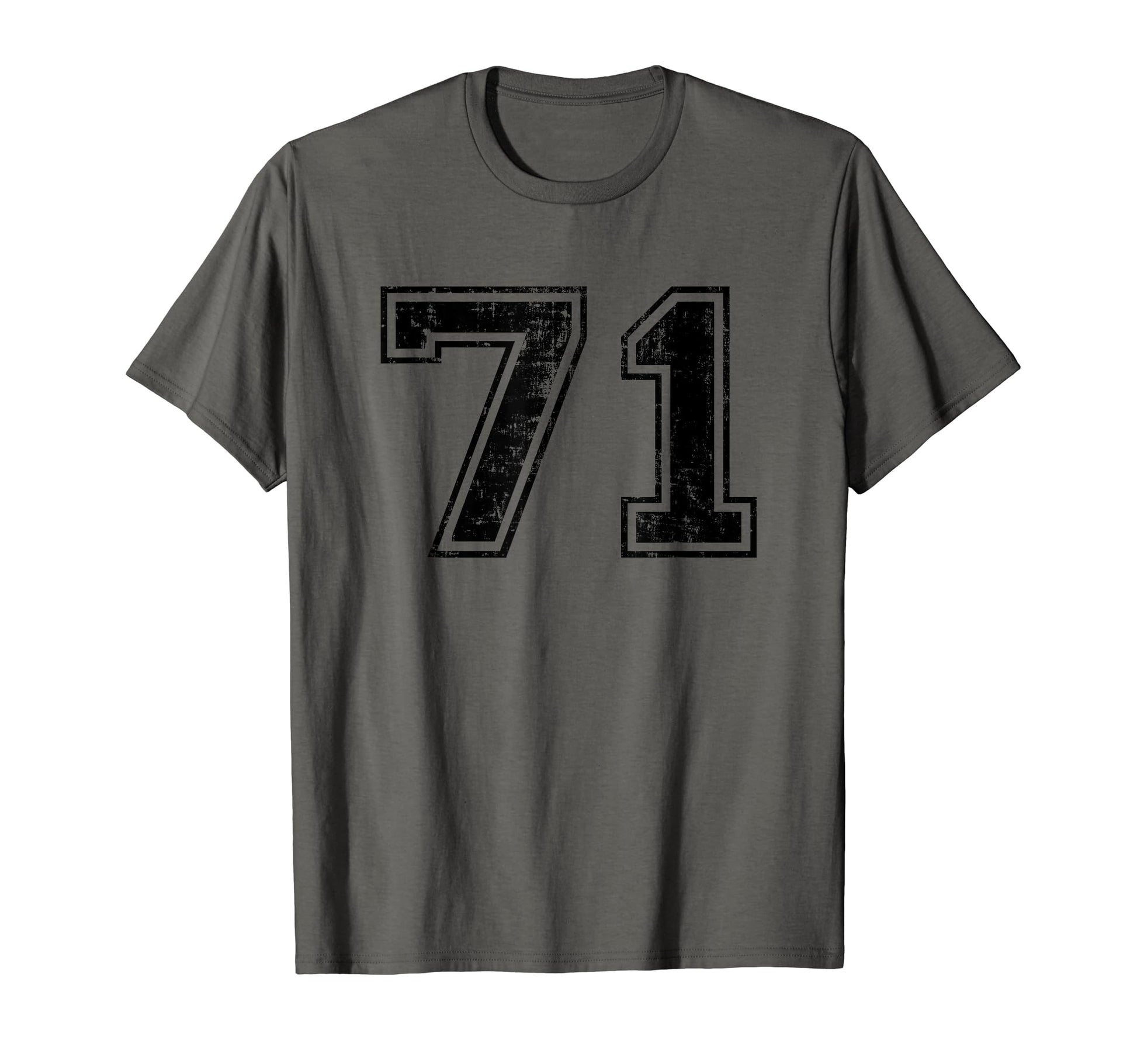Number 71 Varsity Distressed Sport T-Shirt - Aesthetic Graphic Men Women - T-Shirt, Sweatshirt, Hoodie