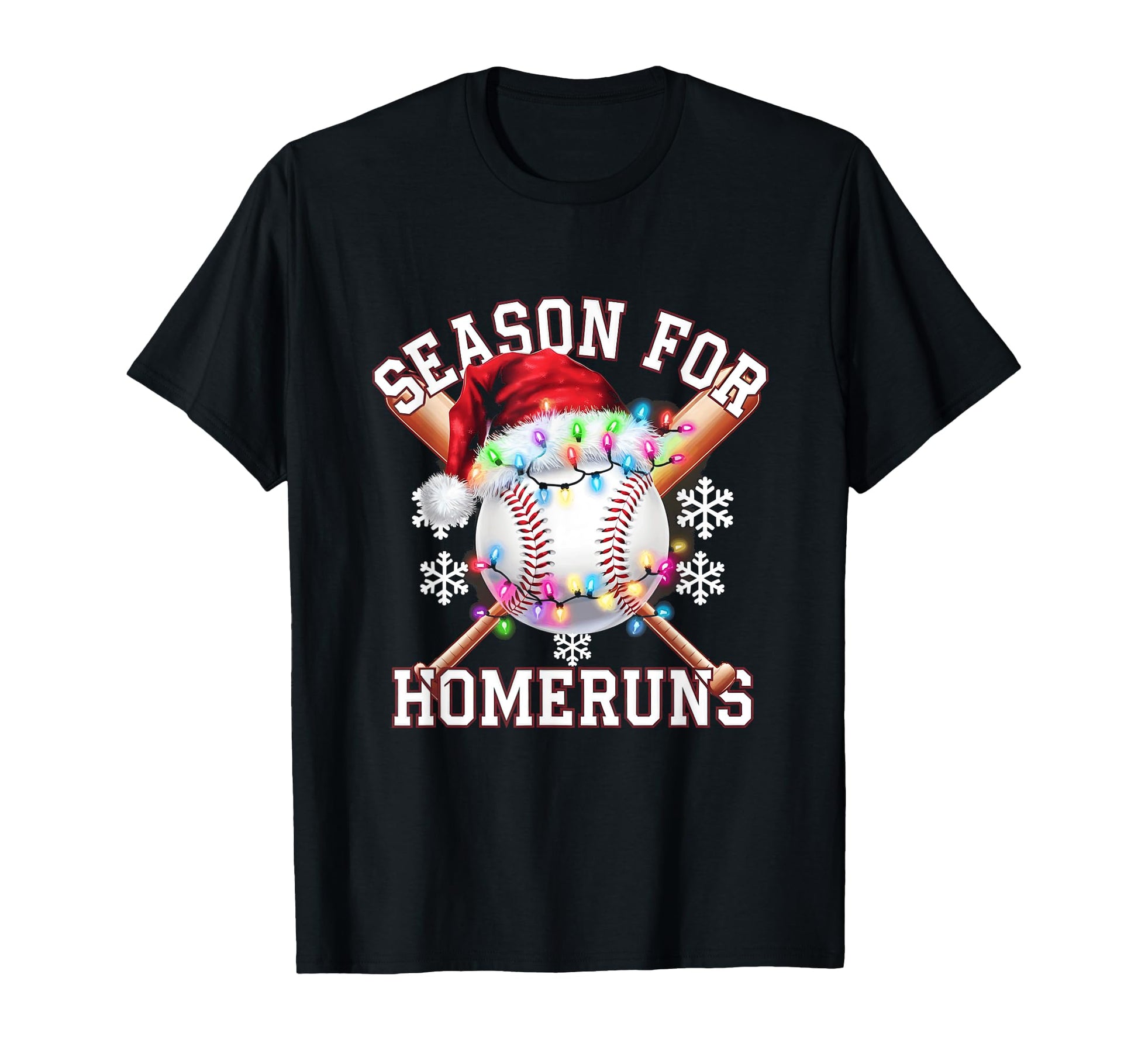 Season Homeruns Baseball Santa Ball T-Shirt - Casual Everyday Wear Unisex - T-Shirt, Sweatshirt, Hoodie