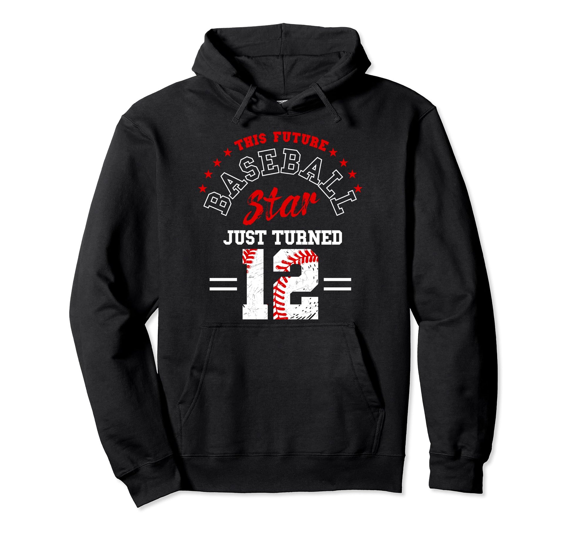 Future Baseball Star Just Turned 12 Hoodie - Novelty Apparel for Adults - T-Shirt, Sweatshirt, Hoodie
