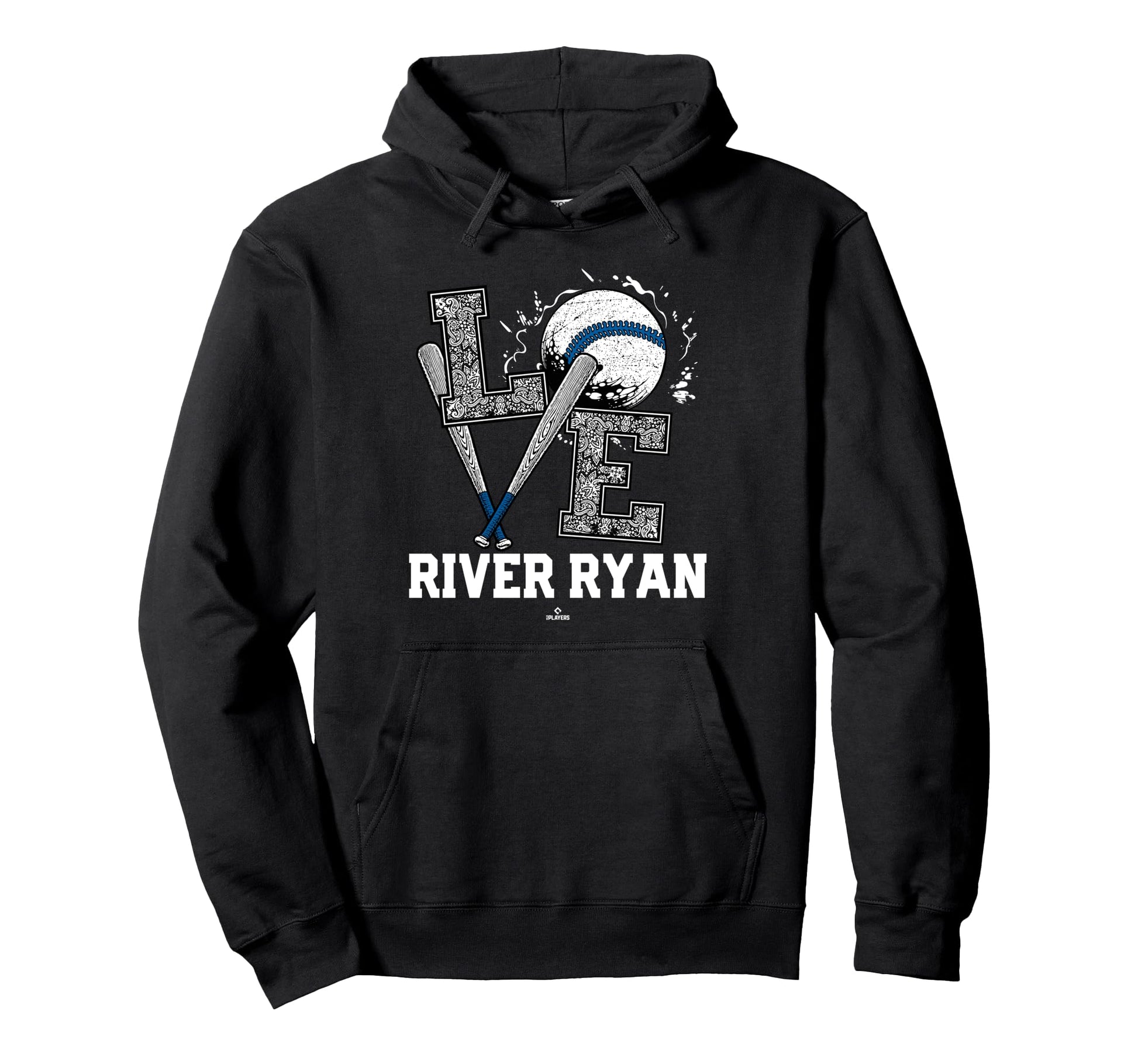 Distressed Baseball Love River Ryan Hoodie - Custom Art Print for Adults - T-Shirt, Sweatshirt, Hoodie