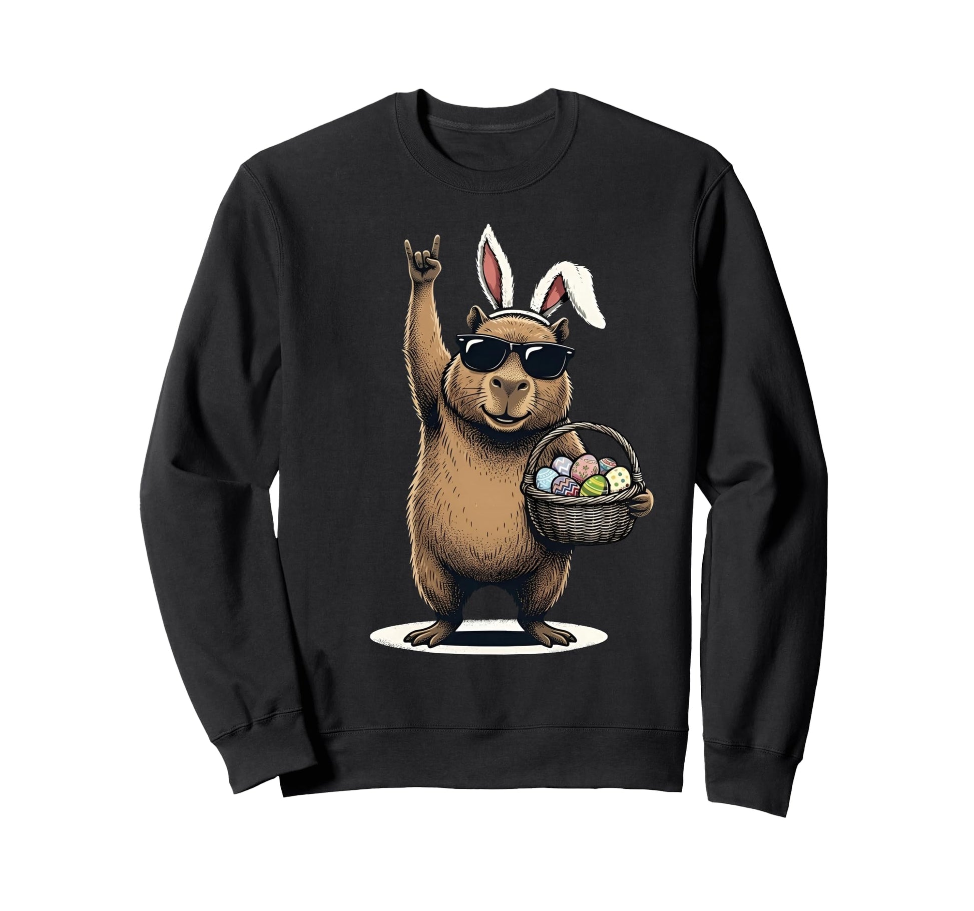 Easter Capybara Rock Easter Egg Hunt Sweatshirt - Minimalist Print Unisex - T-Shirt, Sweatshirt, Hoodie