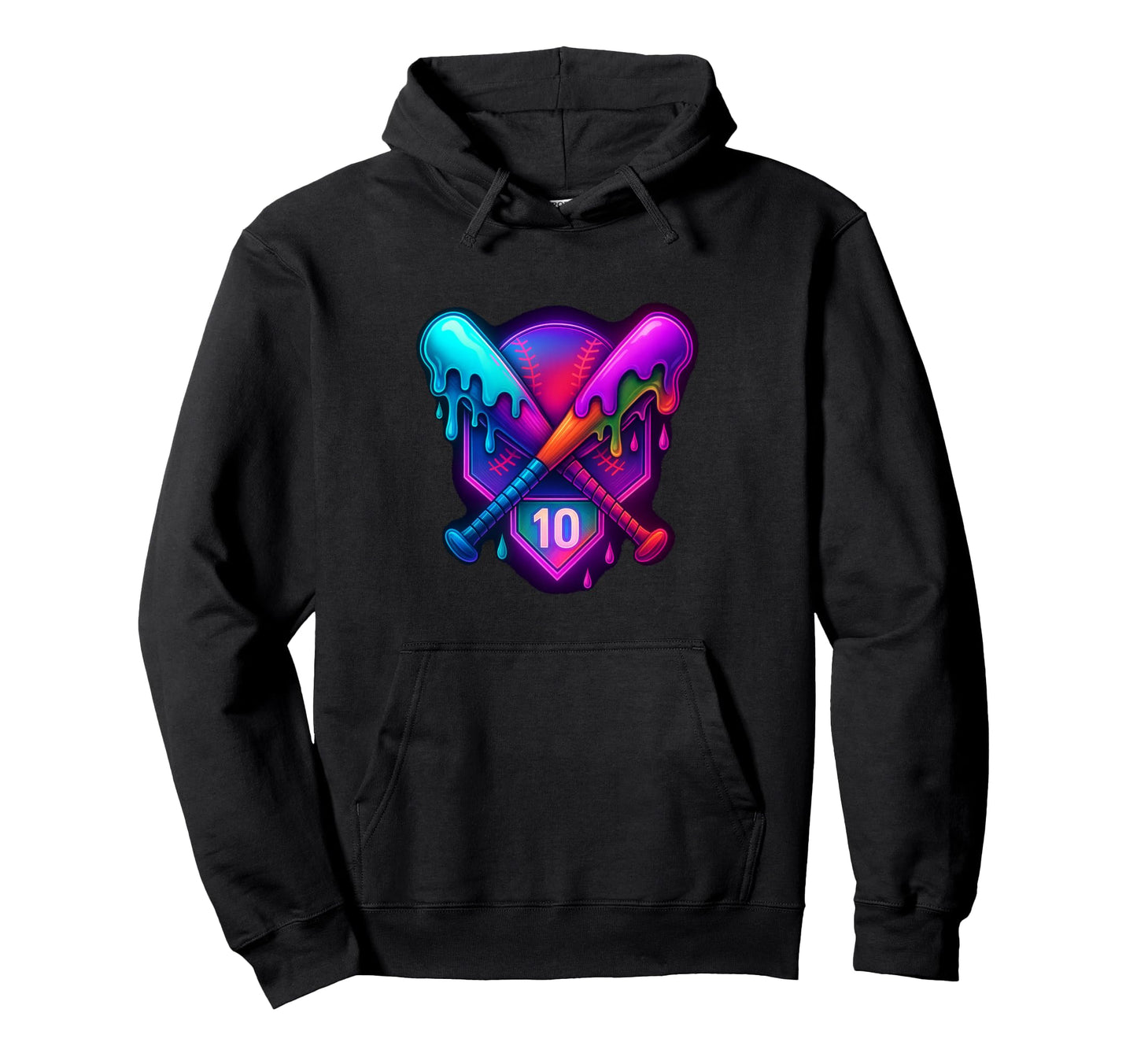 Baseball 10 Year Old Ice Cream Drip Hoodie - Minimalist Print Men Women - T-Shirt, Sweatshirt, Hoodie