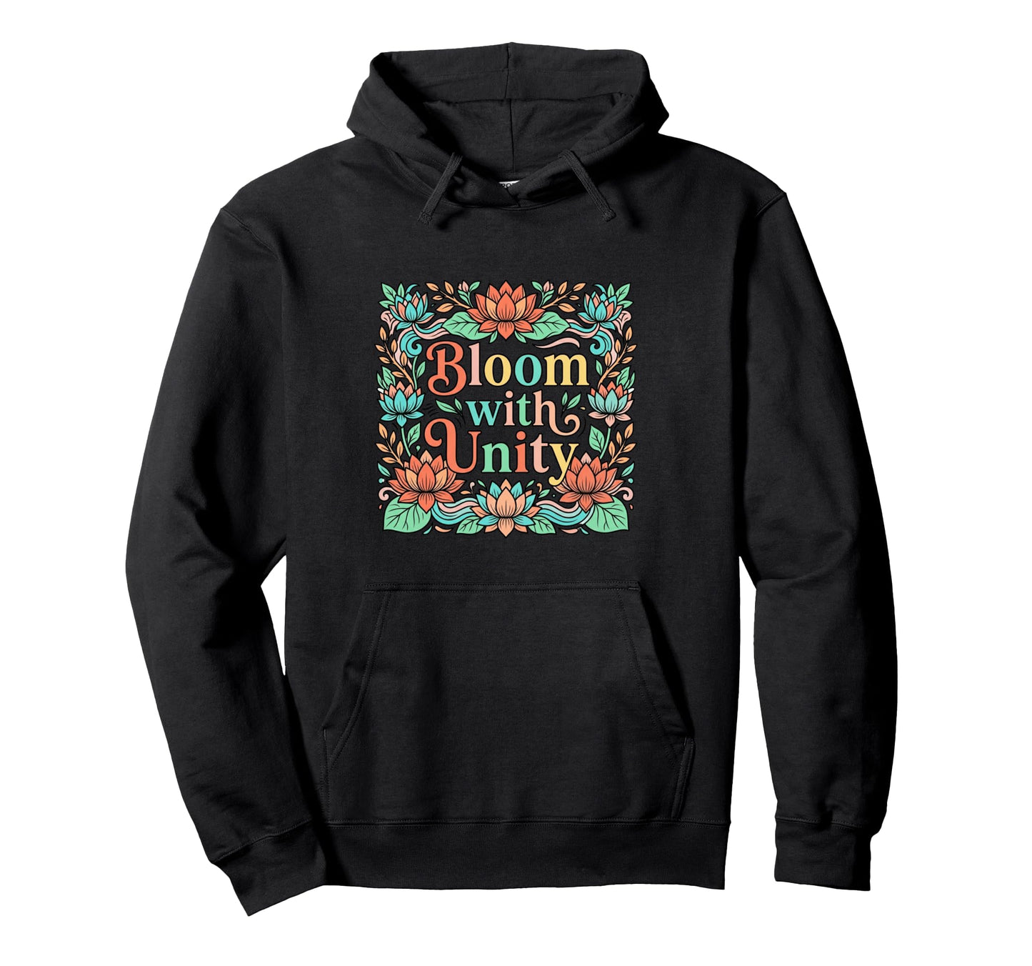 Bloom Unity Floral Harmony Art Hoodie - Graphic Print for Adults - T-Shirt, Sweatshirt, Hoodie