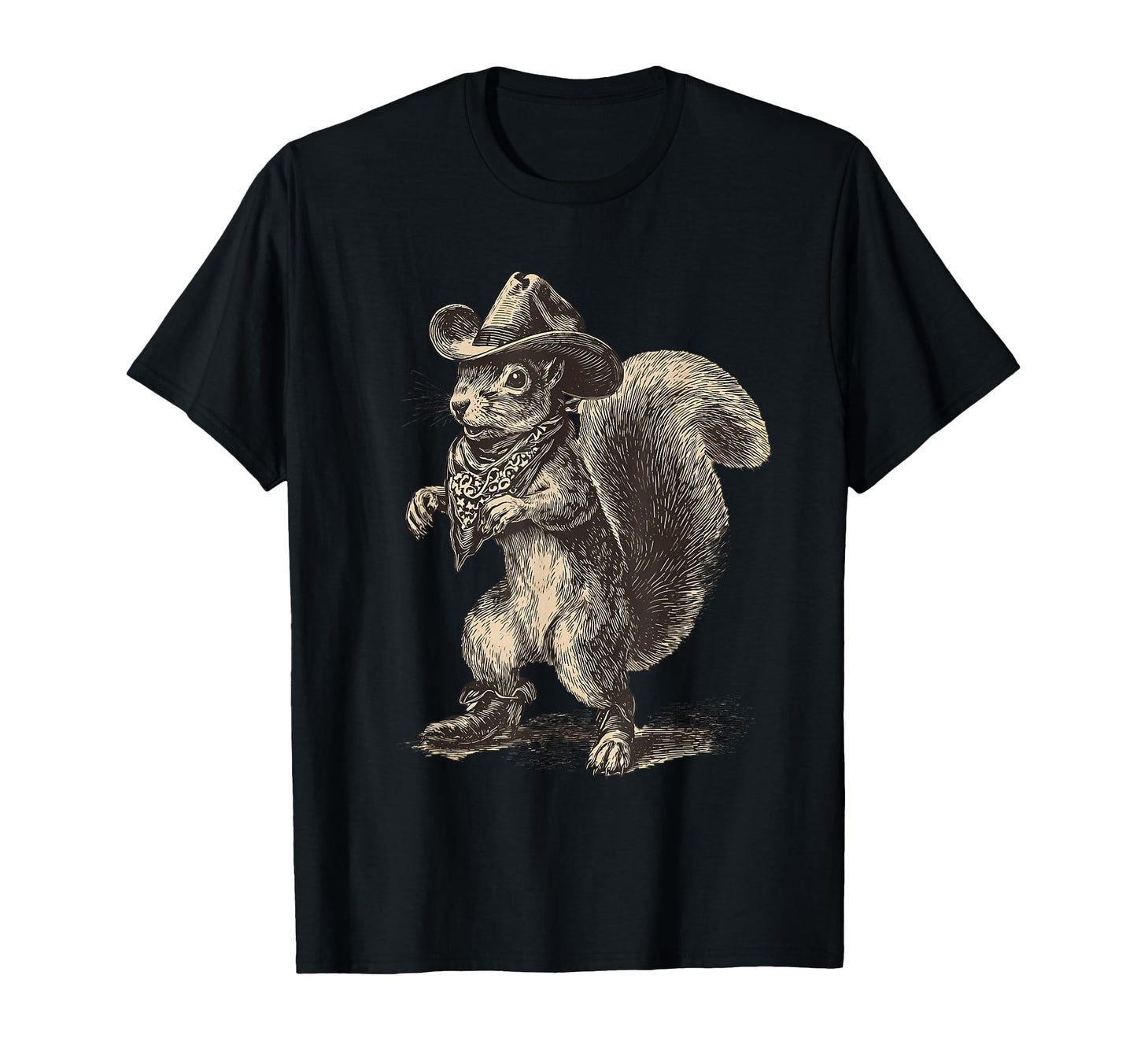 Squirrel Cowboy Rodeo Cowgirl Western T-Shirt - Graphic Print Men Women - T-Shirt, Sweatshirt, Hoodie