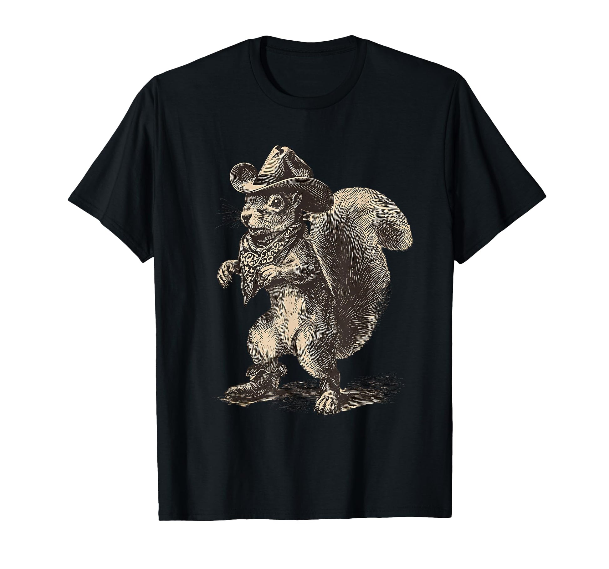 Squirrel Cowboy Rodeo Cowgirl Western T-Shirt - Graphic Print Men Women - T-Shirt, Sweatshirt, Hoodie