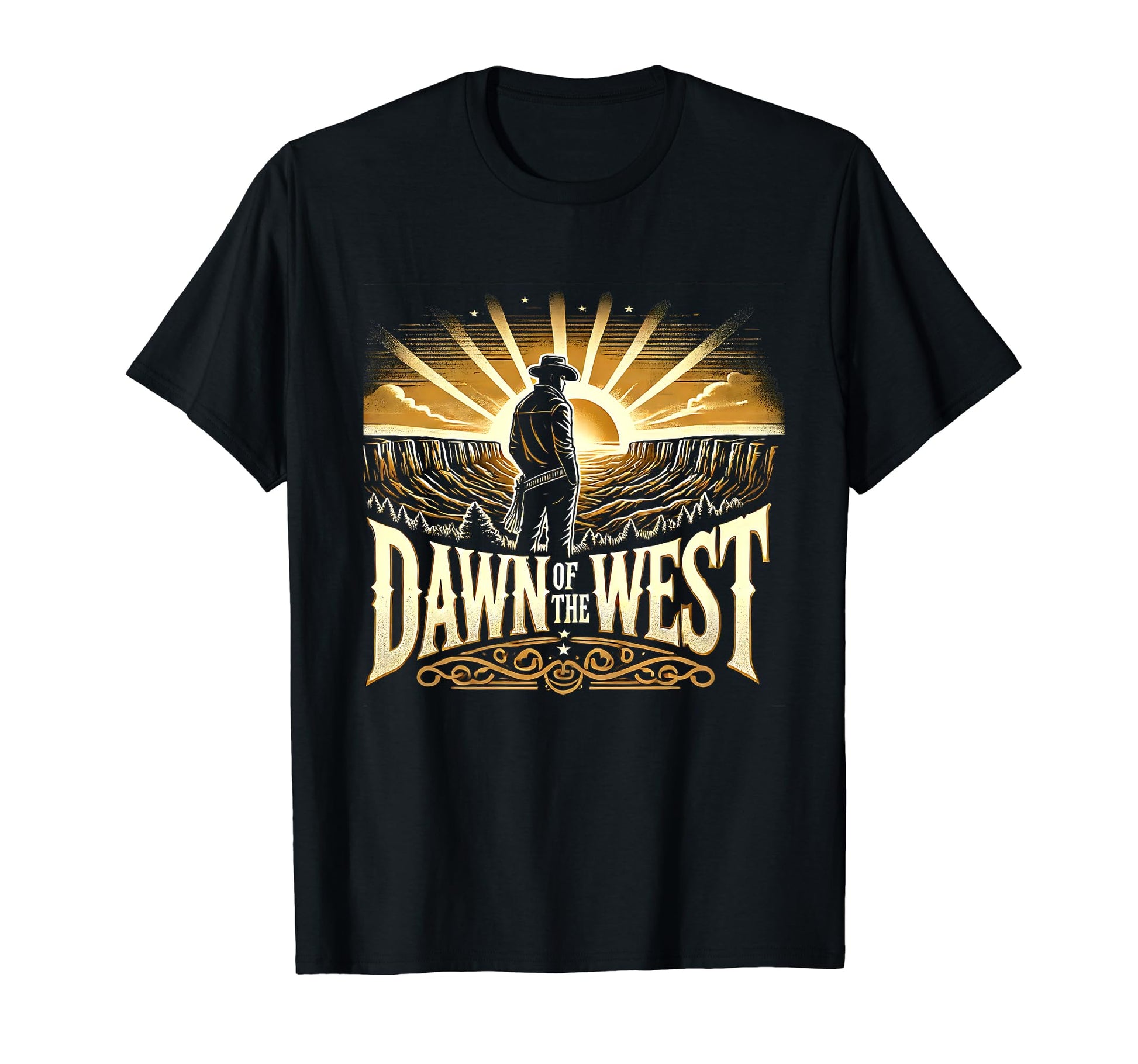 Dawn West Cowboy T-Shirt - Unique Graphic for Adults - T-Shirt, Sweatshirt, Hoodie