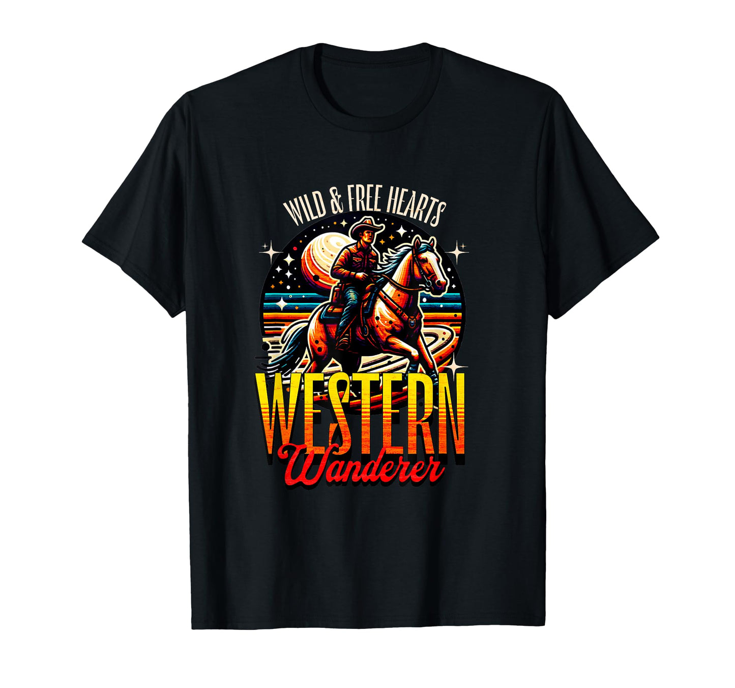 Wild And Free Western Wanderer Cowboy T-Shirt - Unique Graphic for Adults - T-Shirt, Sweatshirt, Hoodie