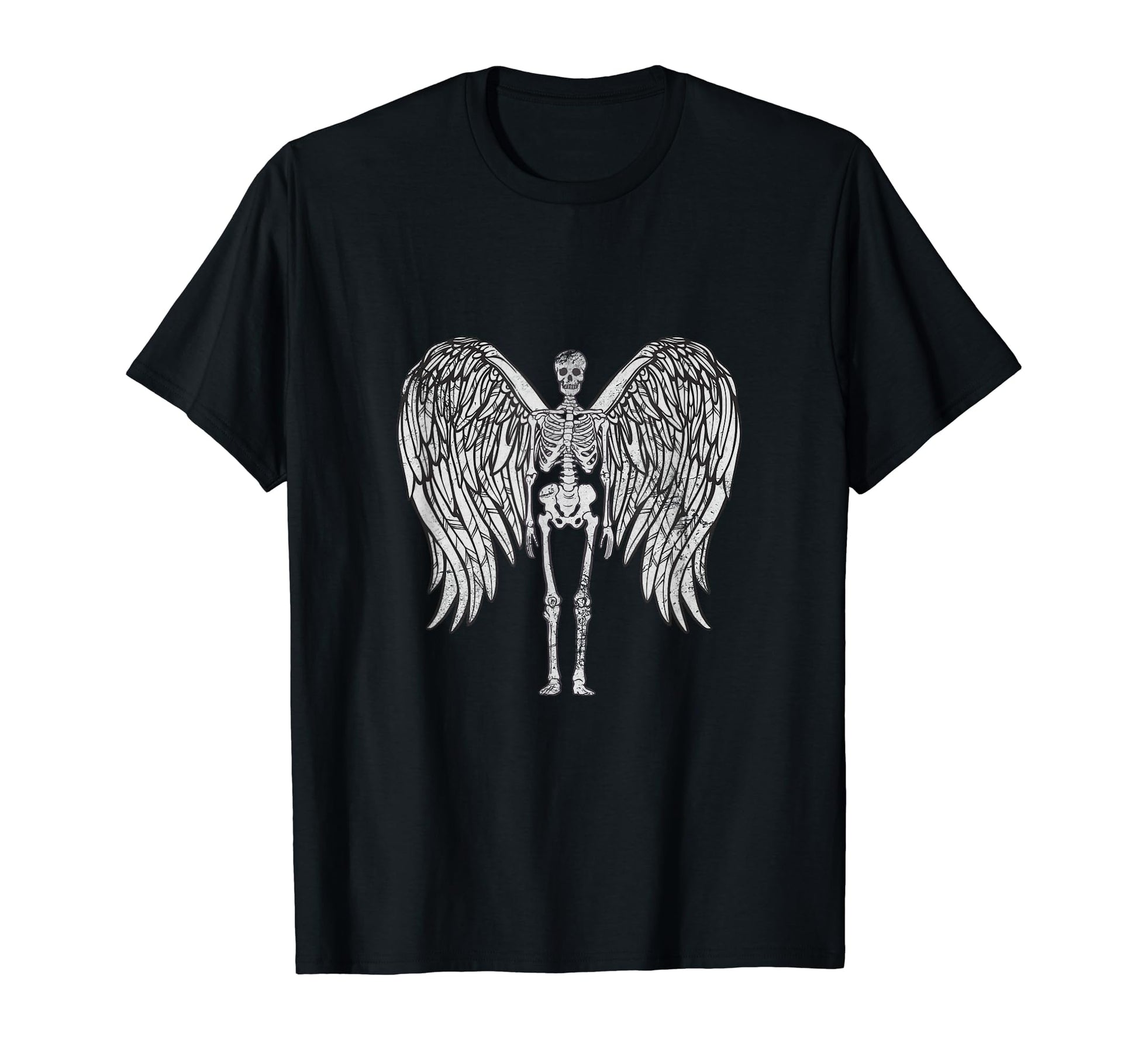 Skeleton Angel Wings Y2K Aesthetic T-Shirt - Aesthetic Graphic for Adults - T-Shirt, Sweatshirt, Hoodie