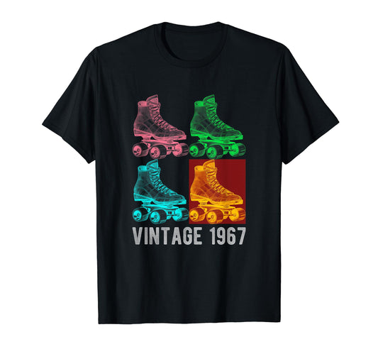 1967 Skater Roller Skating Skate 57Th T-Shirt - Trendy Graphic for Adults - T-Shirt, Sweatshirt, Hoodie