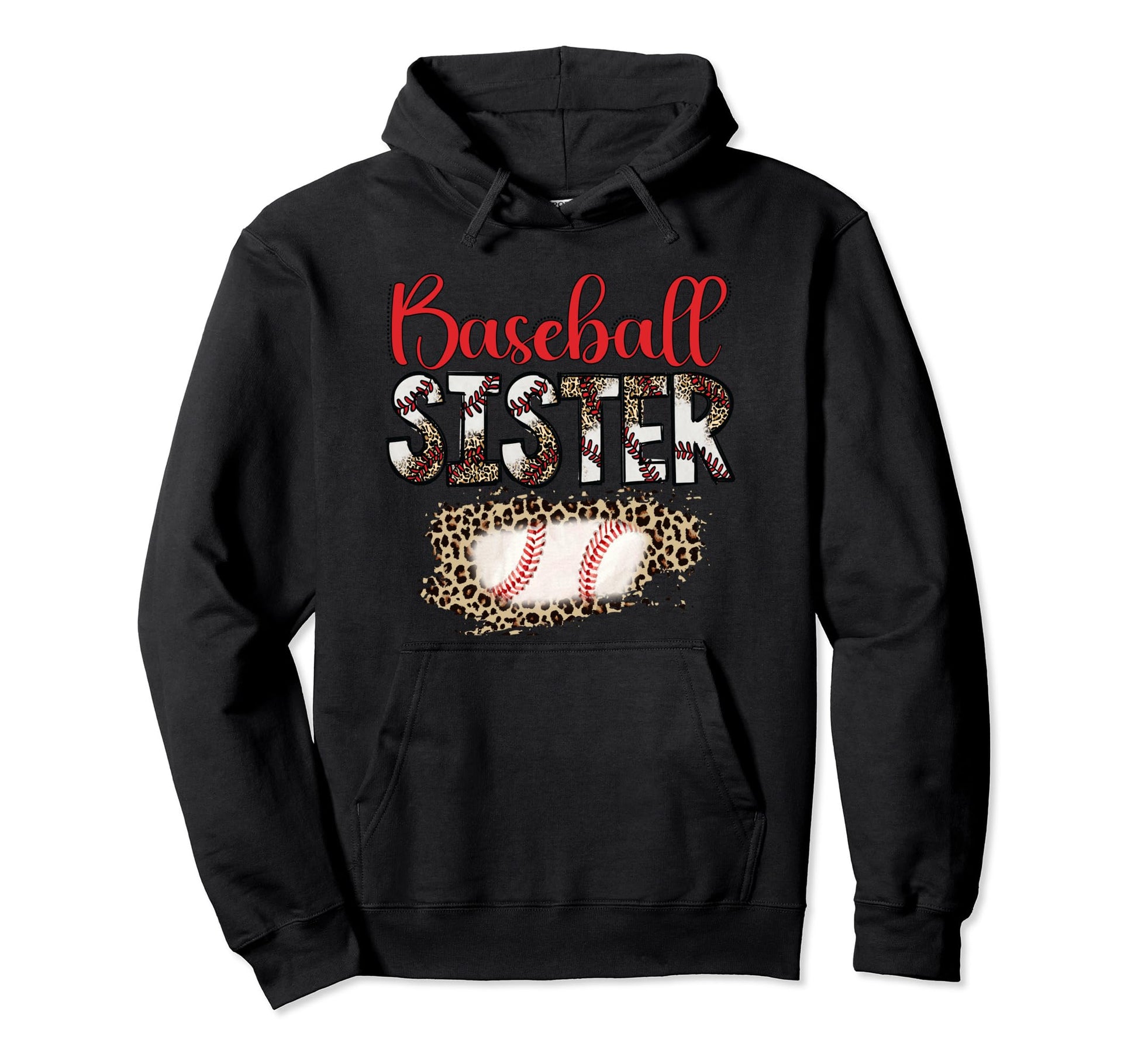 Funny Baseball Sister Leopard Lover Hoodie - Aesthetic Graphic Men Women - T-Shirt, Sweatshirt, Hoodie