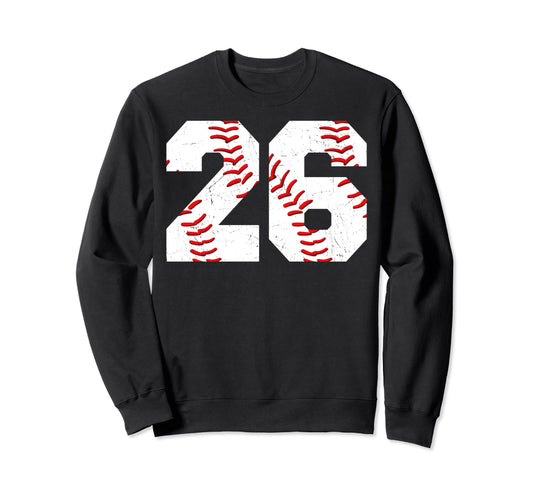 26 Birthday Baseball Theme Bday Party Sweatshirt - Trendy Graphic Unisex - T-Shirt, Sweatshirt, Hoodie
