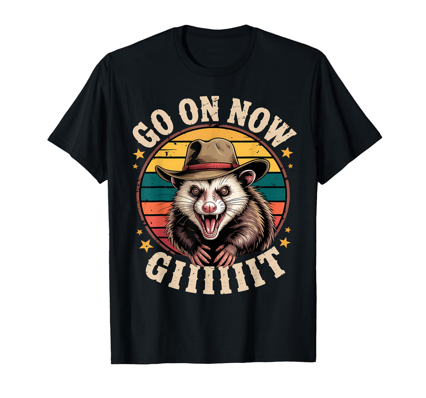 Go Now Git Western Country Possum T-Shirt - Custom Art Print for Adults - T-Shirt, Sweatshirt, Hoodie