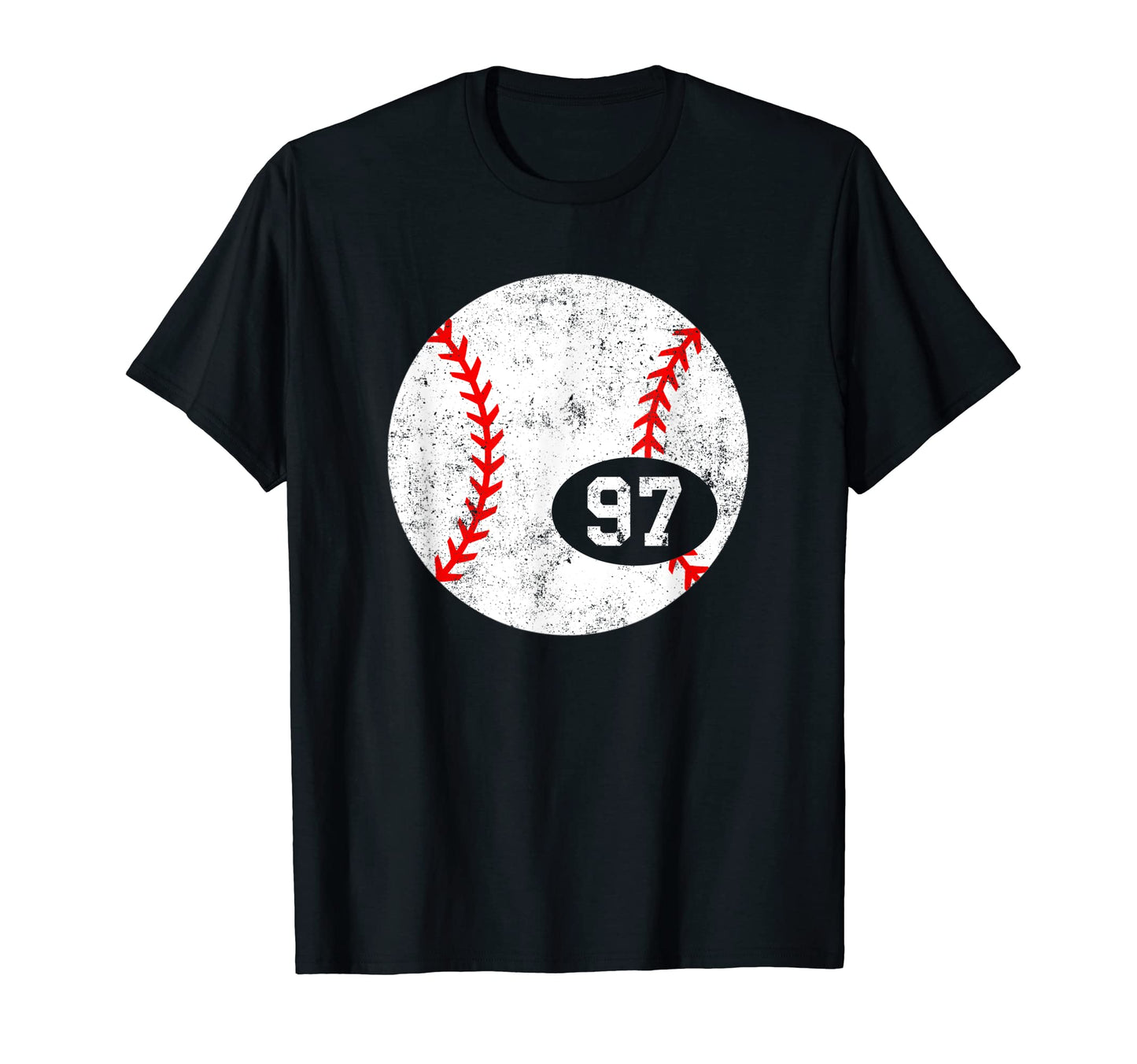 Baseball Sport 97 Jersey Number Distressed T-Shirt - Unique Graphic Unisex - T-Shirt, Sweatshirt, Hoodie