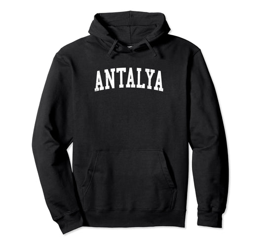 Antalya Turkey Distressed White Varsity Hoodie - Trendy Graphic for Adults - T-Shirt, Sweatshirt, Hoodie